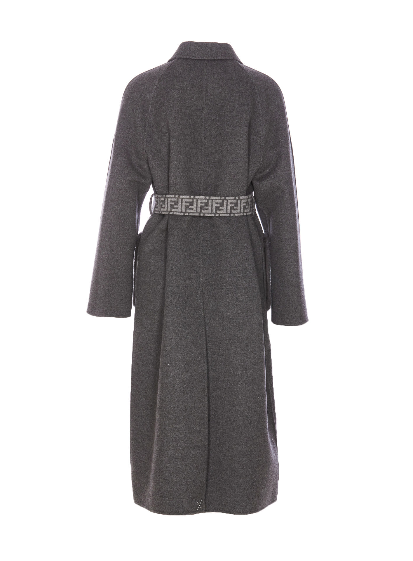 Shop Fendi Grey Wool Coat