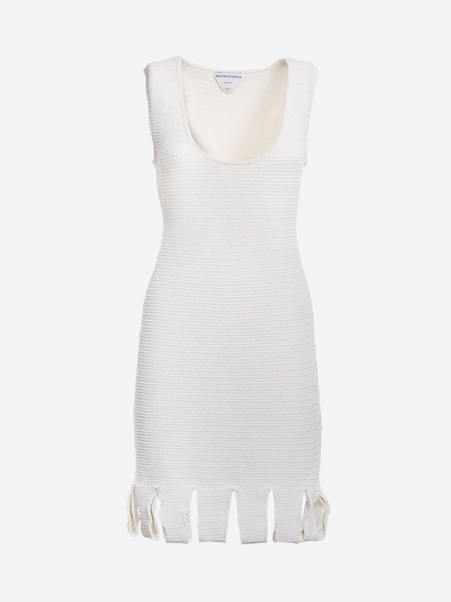 Bottega Veneta Cotton Blend Knit Mini Dress With Cut-out Details