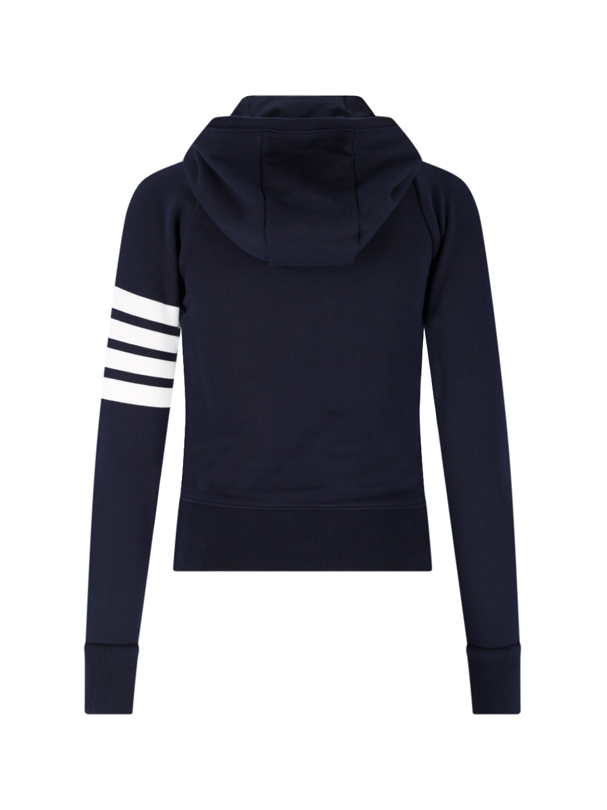 Thom Browne Zip-up Hoodie With Four-bar Detail In Blue