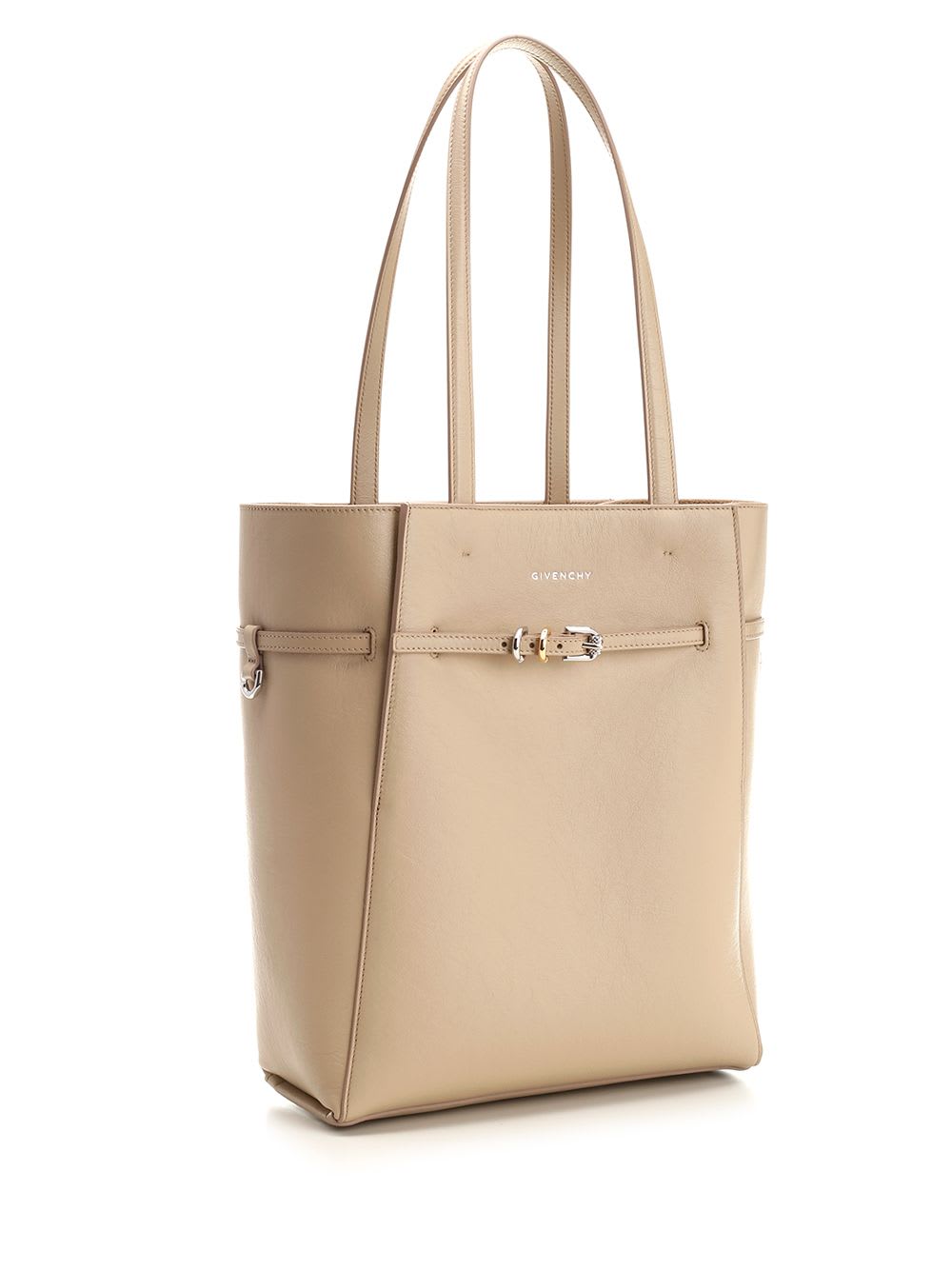 Shop Givenchy Voyou Small Tote Bag In Natural Beige