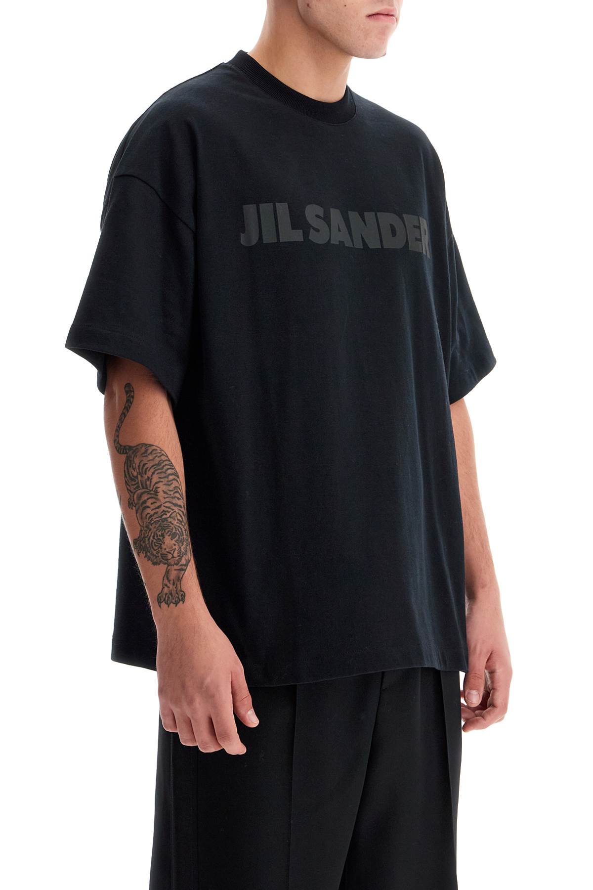 Shop Jil Sander Logo Print Boxy T-shirt In Black (black)