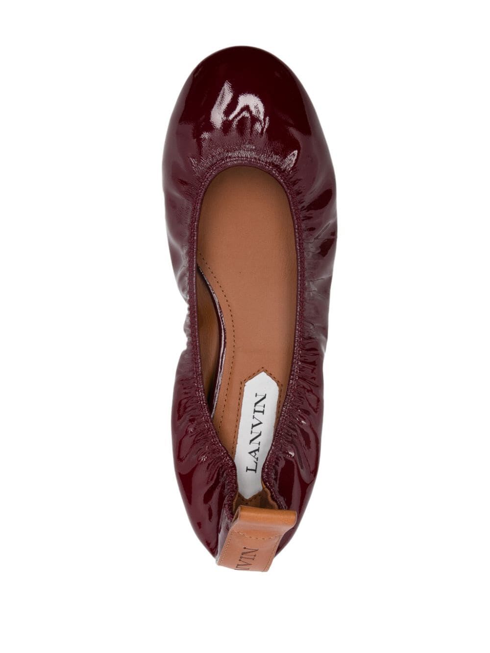 Shop Lanvin Ballerina In Burgundy