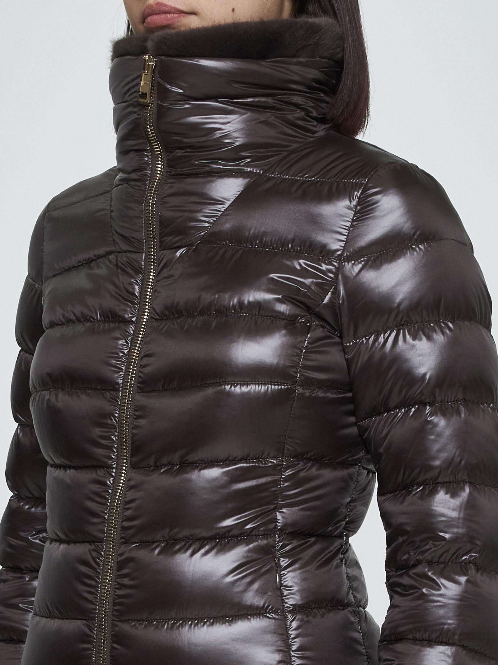 Shop Herno Elisa Quilted Nylon Down Jacket In Brown