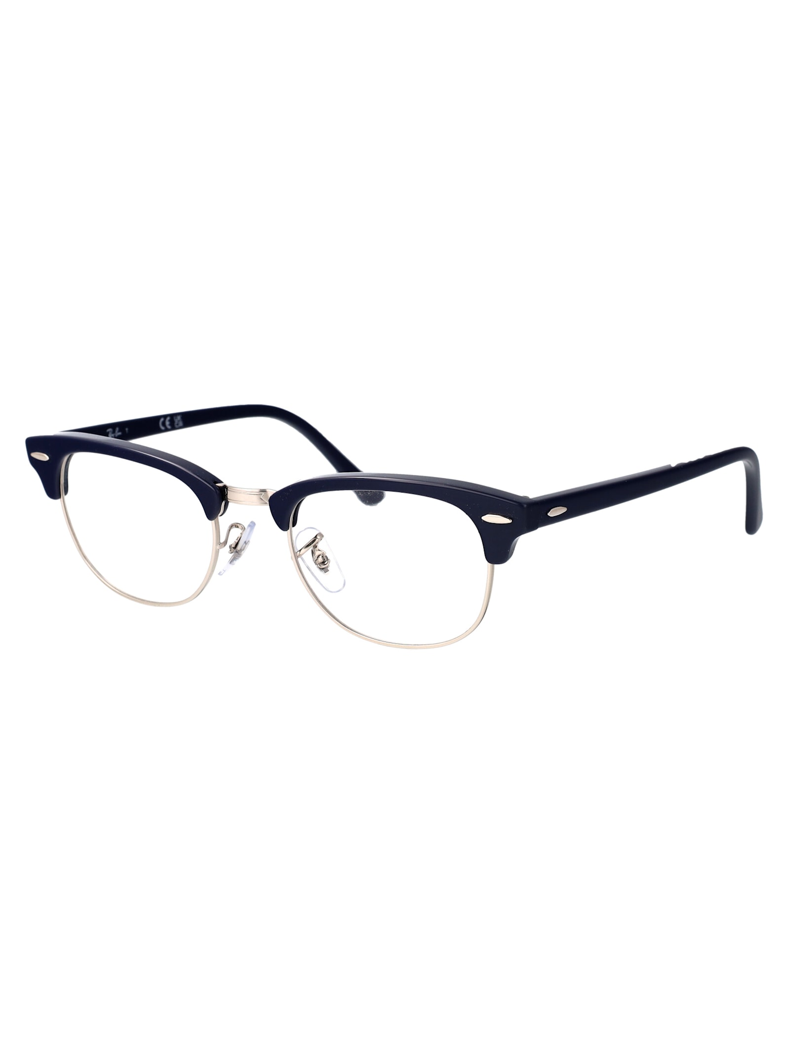 Shop Ray Ban Clubmaster Glasses In 8231 Blue On Silver