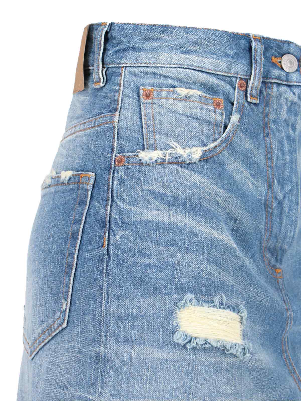 Mm6 Maison Margiela Blue Denim Twisted Maxi Skirt In Blue