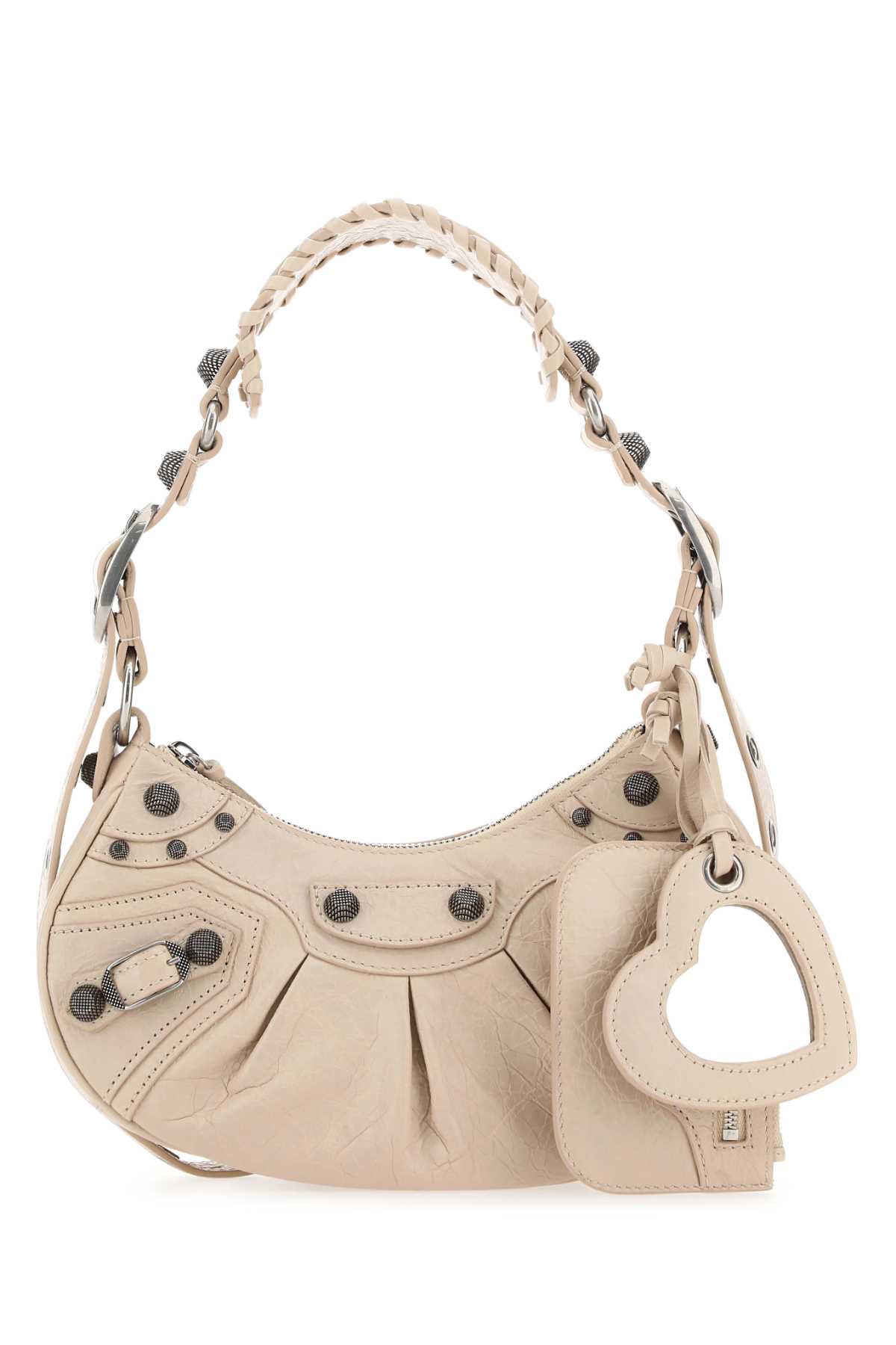 Balenciaga Green Leather Shoulder Handbag With Magnetic Closure And Metal Details In 9518