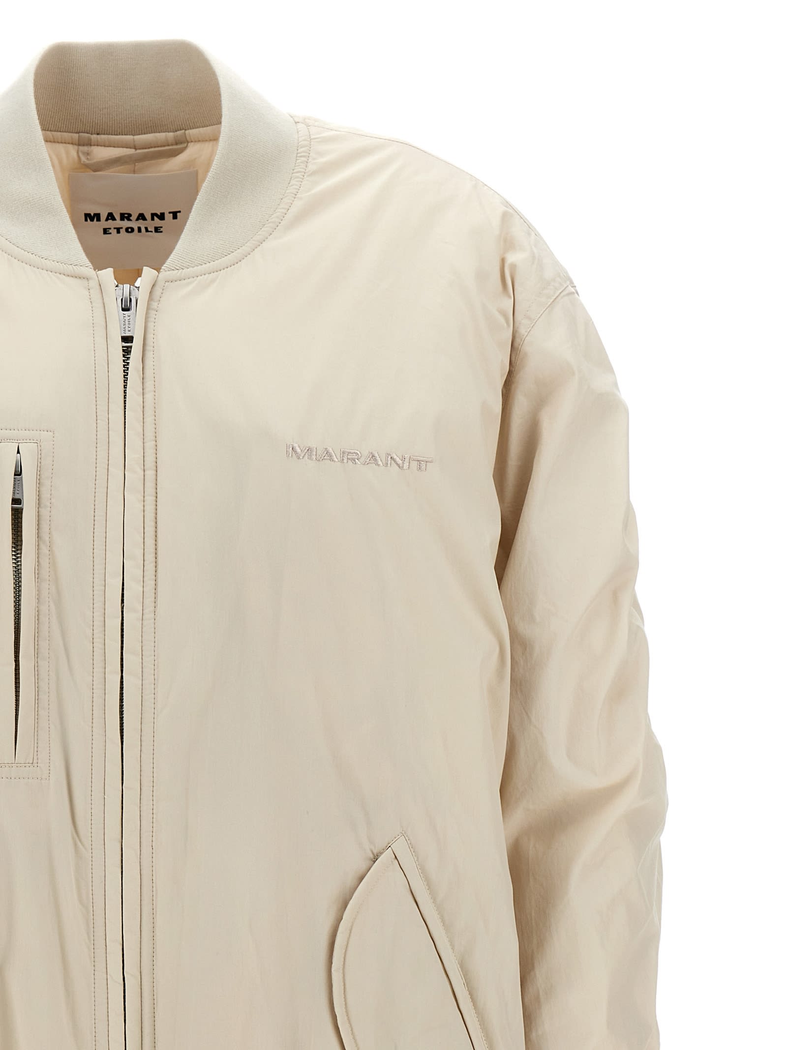 Shop Marant Etoile Coleen Bomber Jacket In Beige