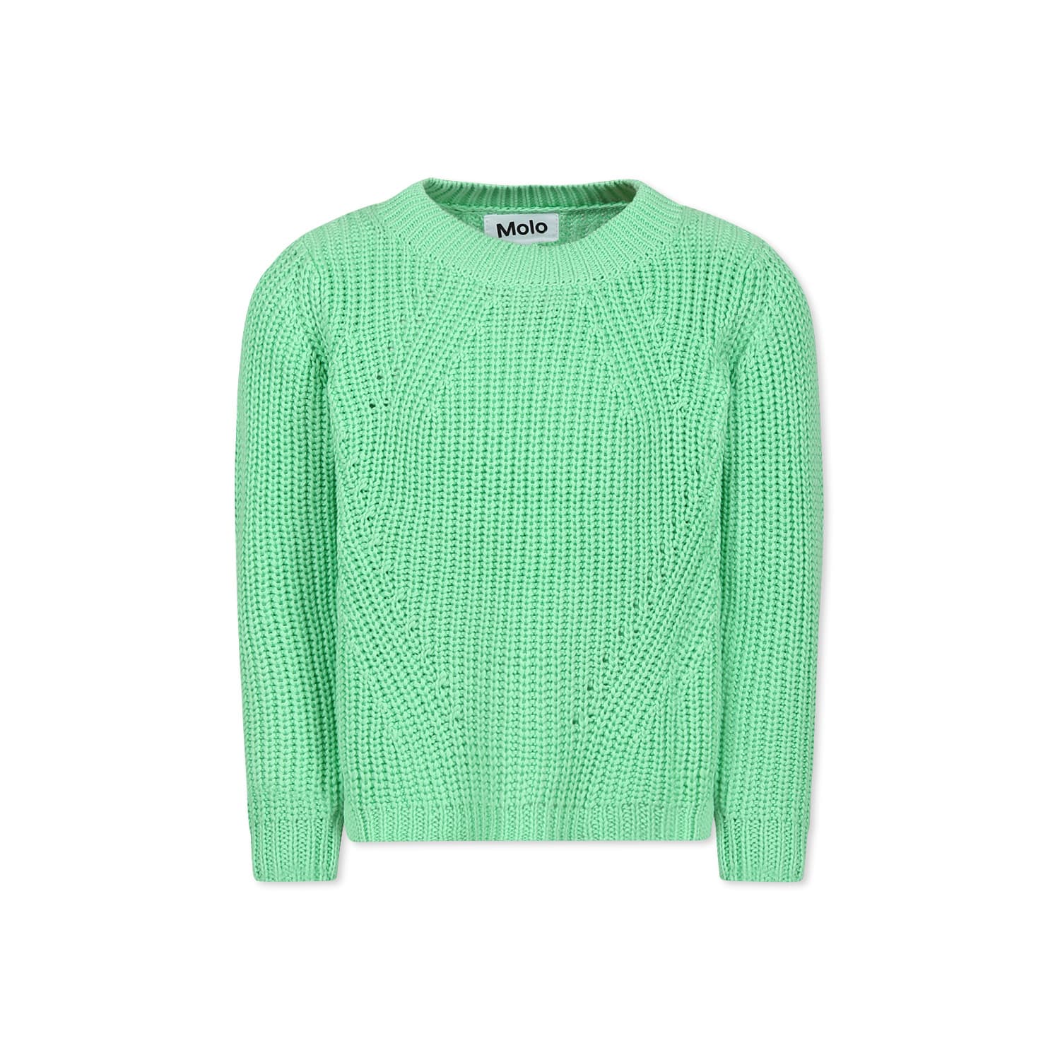 Molo Green Sweater Pour Fille Avec Logo In Green