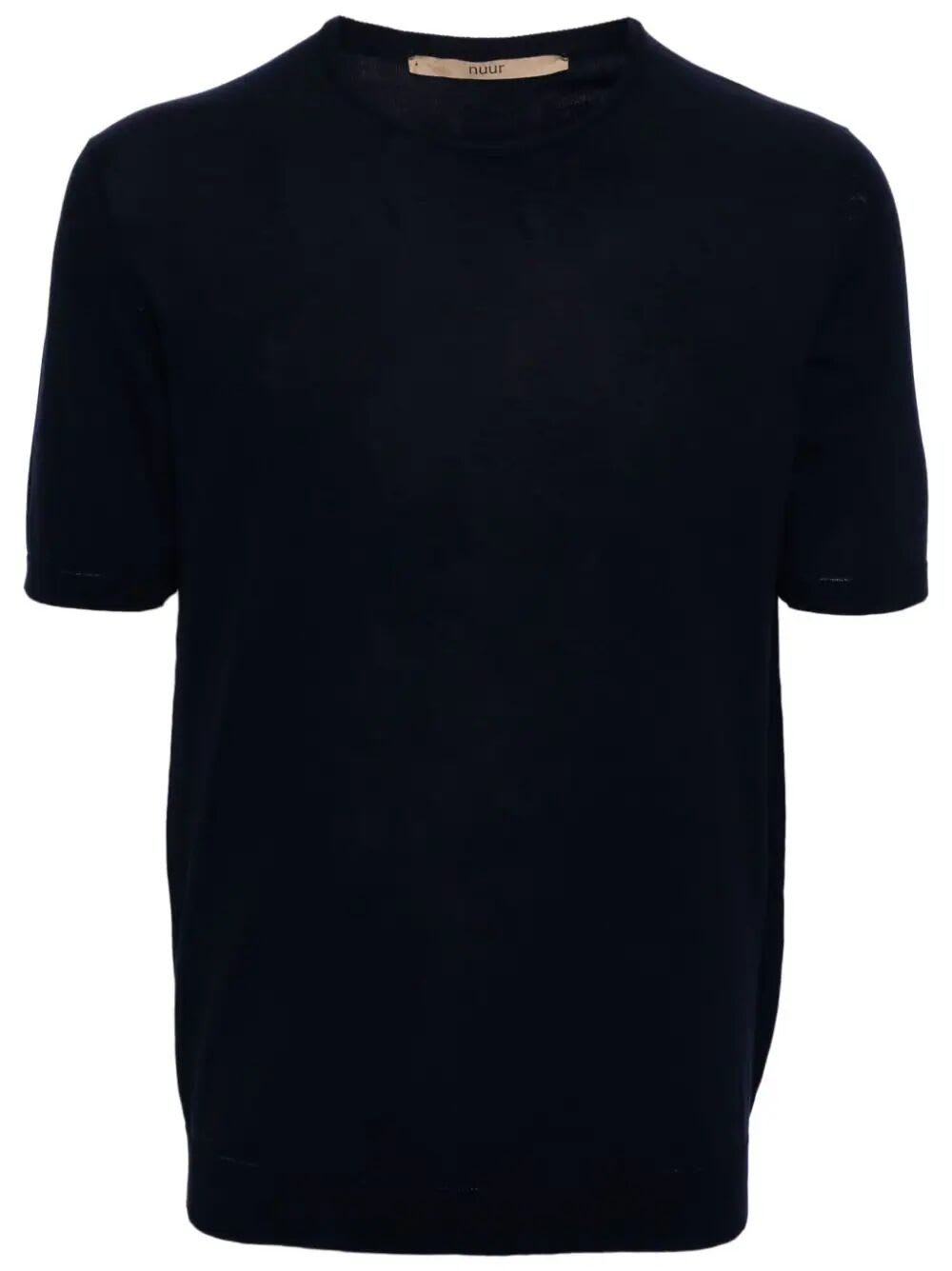 Shop Nuur Short Sleeves Crew Neck T-shirt In Navy