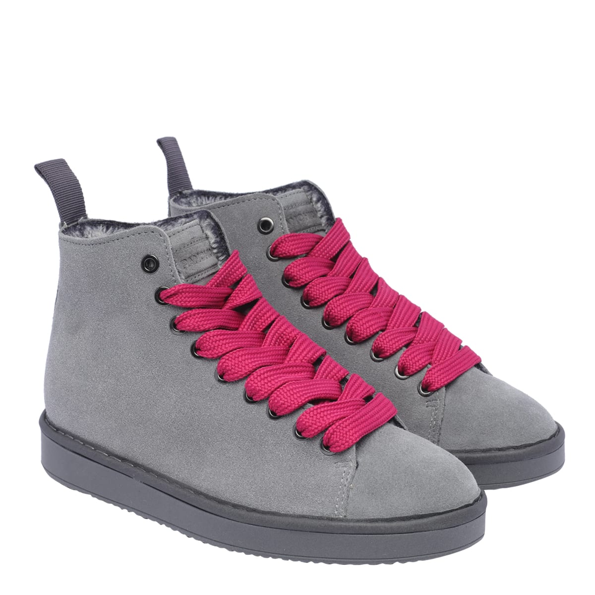 Shop Pànchic Laced Up Shoes In Grey Fuchsia