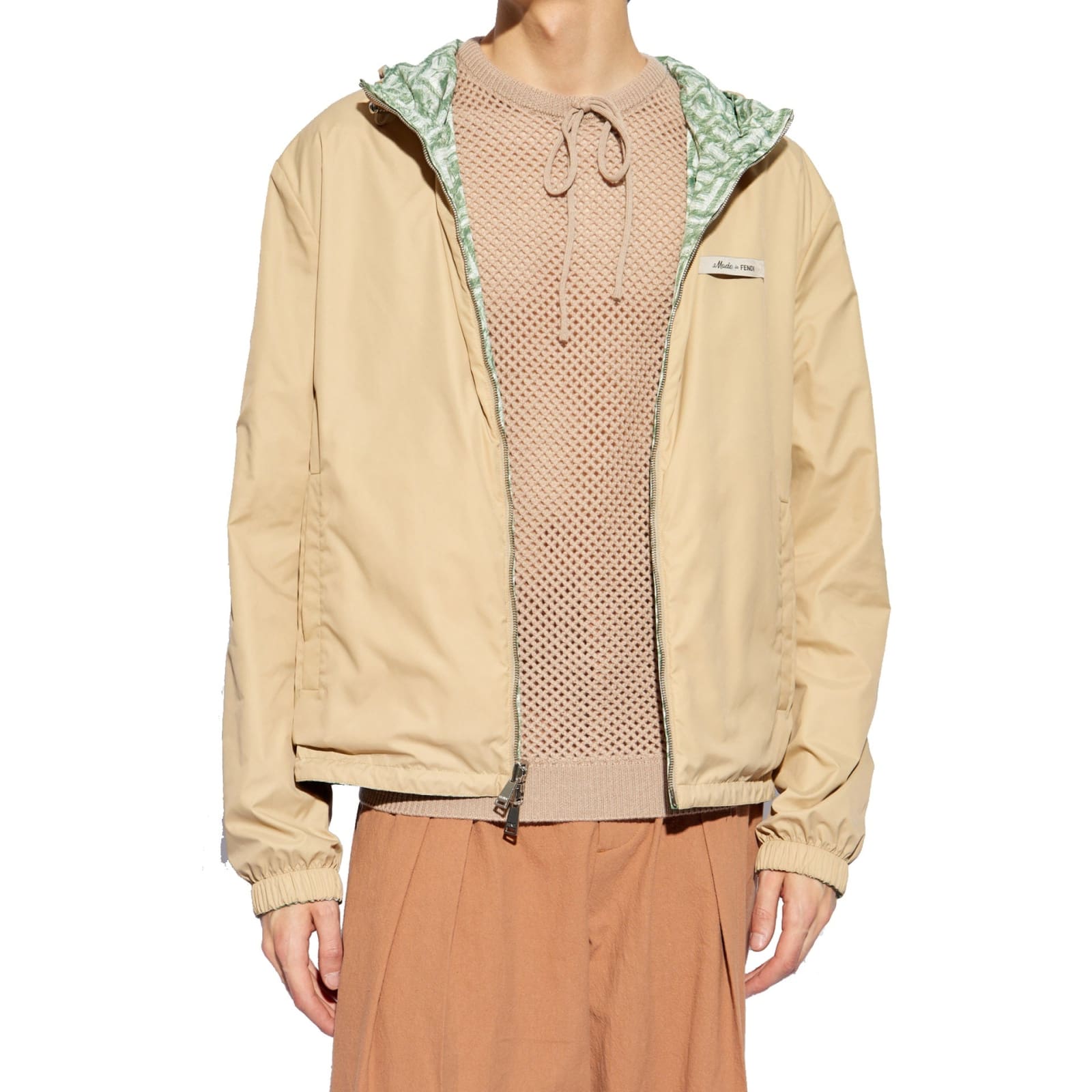 Shop Fendi Reversible Jacket In Green