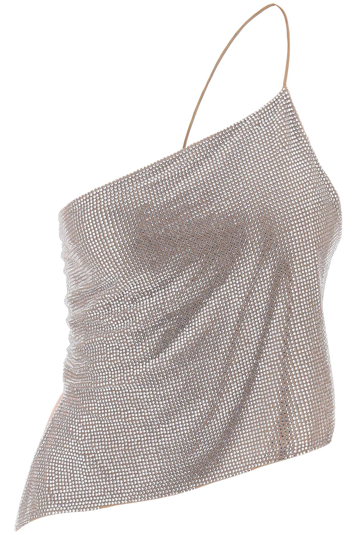 Giuseppe di Morabito Cropped Top In Mesh With Crystals All-over