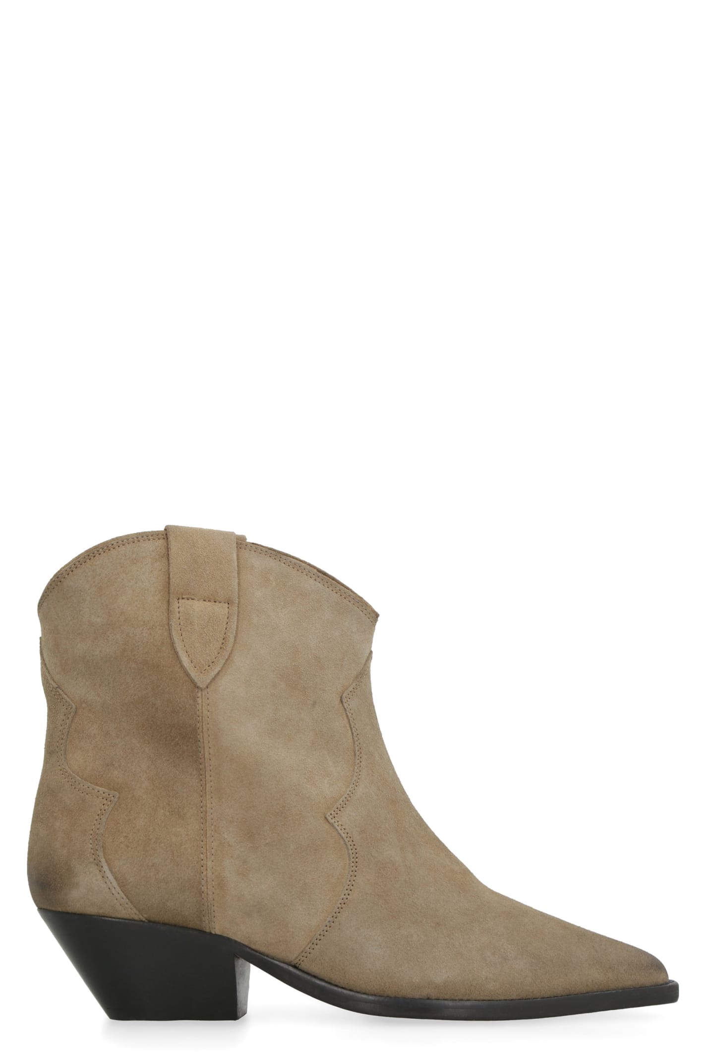 Shop Isabel Marant Dewina Suede Ankle Boots In Dove Grey