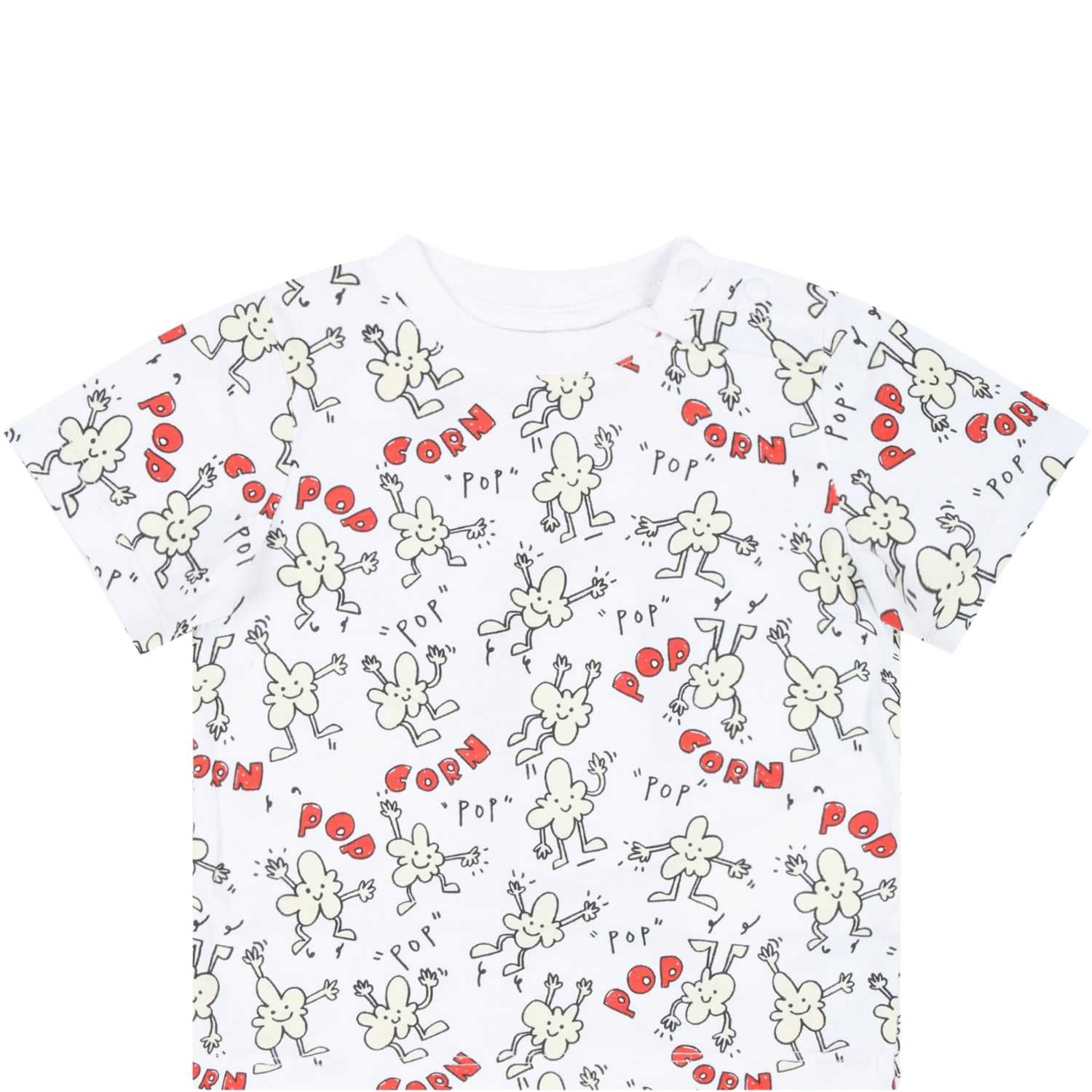 Stella Mccartney Babies' White T-shirt For Babbykids With Pop-corn