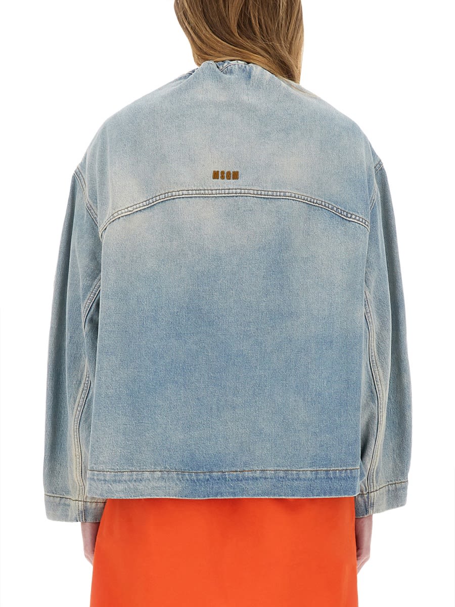Msgm Relaxed-fit Oversized Denim Jacket In Denim