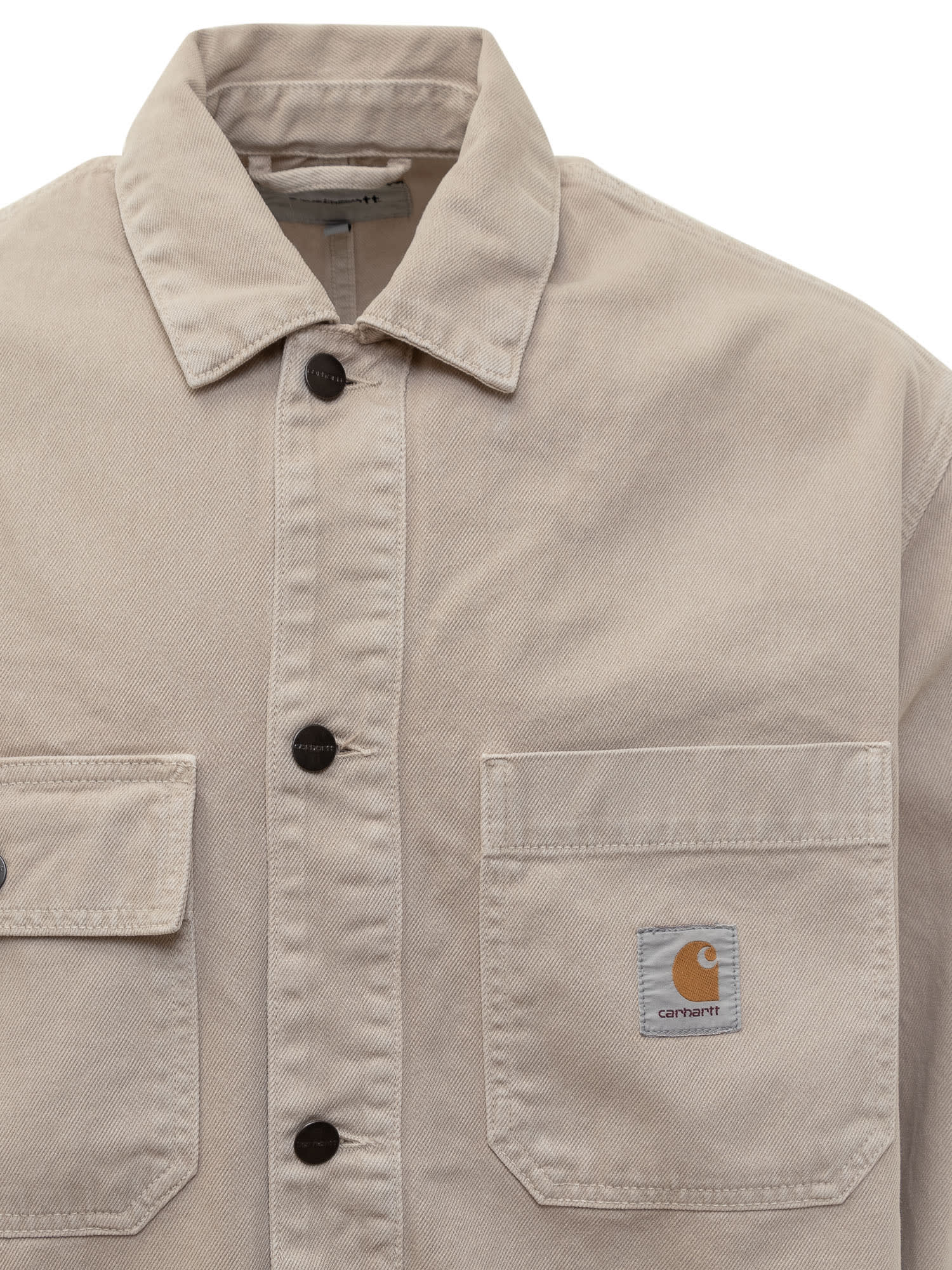 Shop Carhartt Cotton Jacket In Tonic Stone Dyed