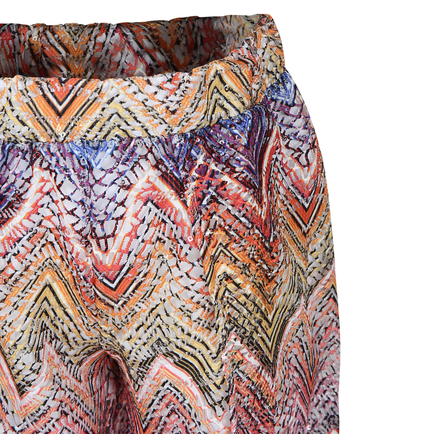 Shop Missoni Red Trousers For Girl With Sequins In Multicolor