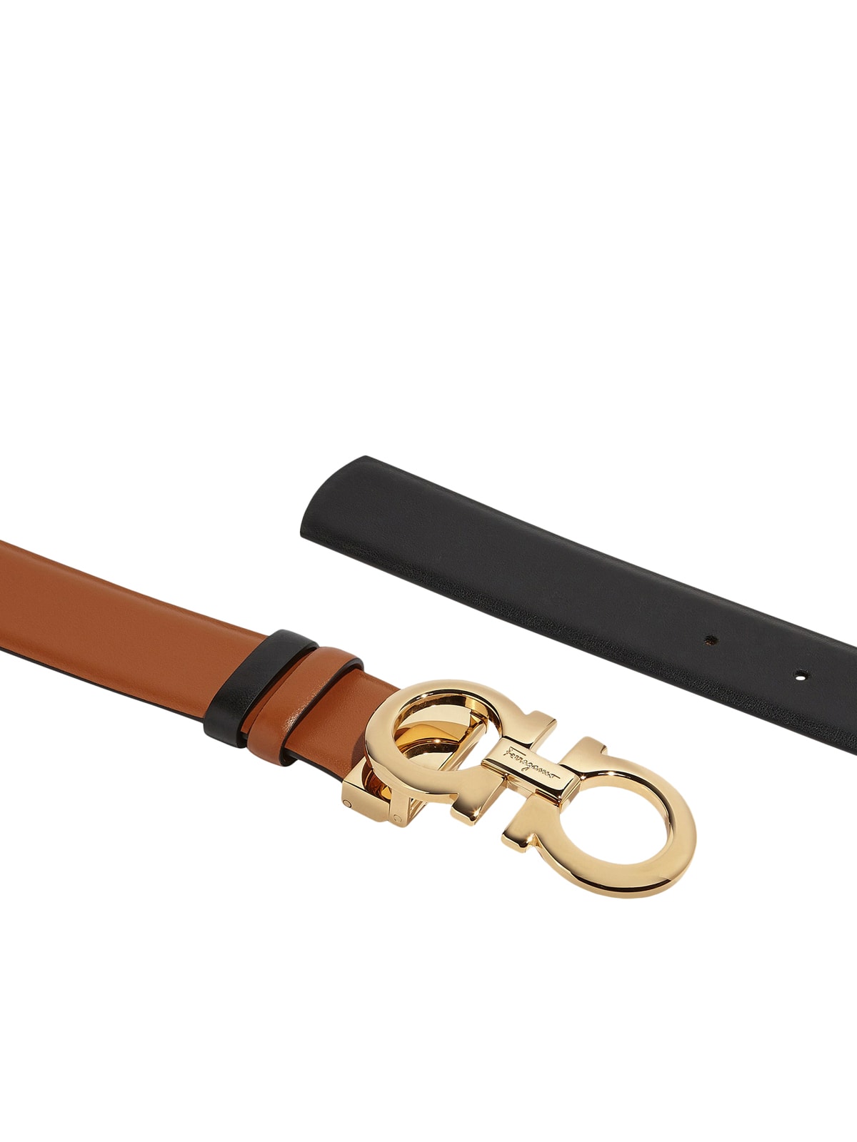 Shop Ferragamo Gancini Buckle Reversible Belt In Sella Black