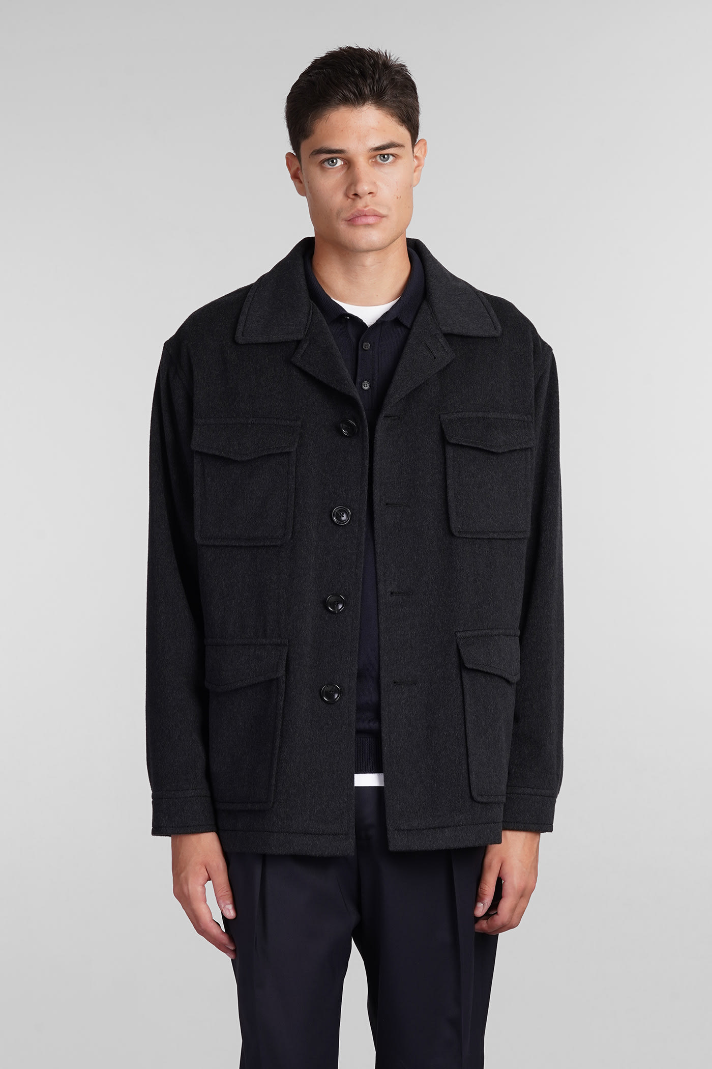 Shop Tagliatore Milton Casual Jacket In Grey Wool