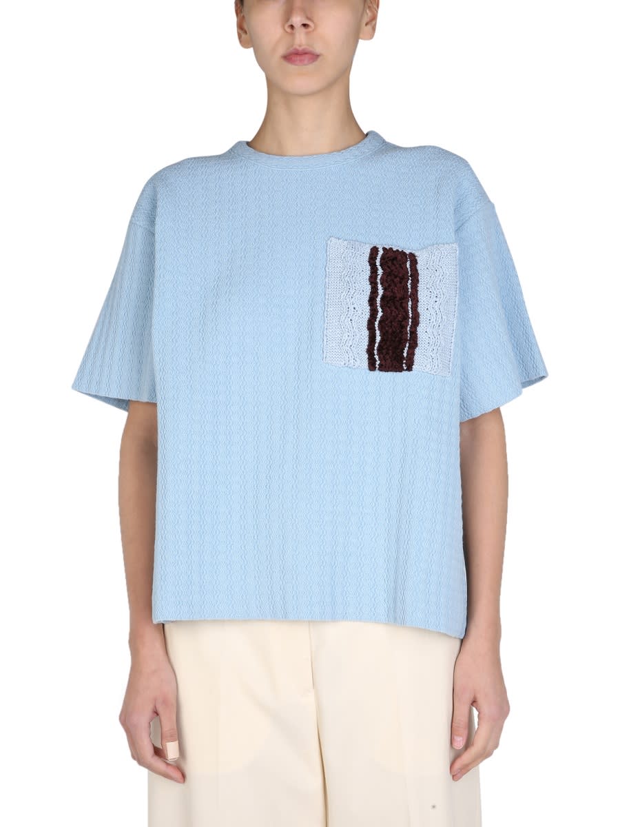 Shop Jil Sander Inlay Sweater In Baby Blue