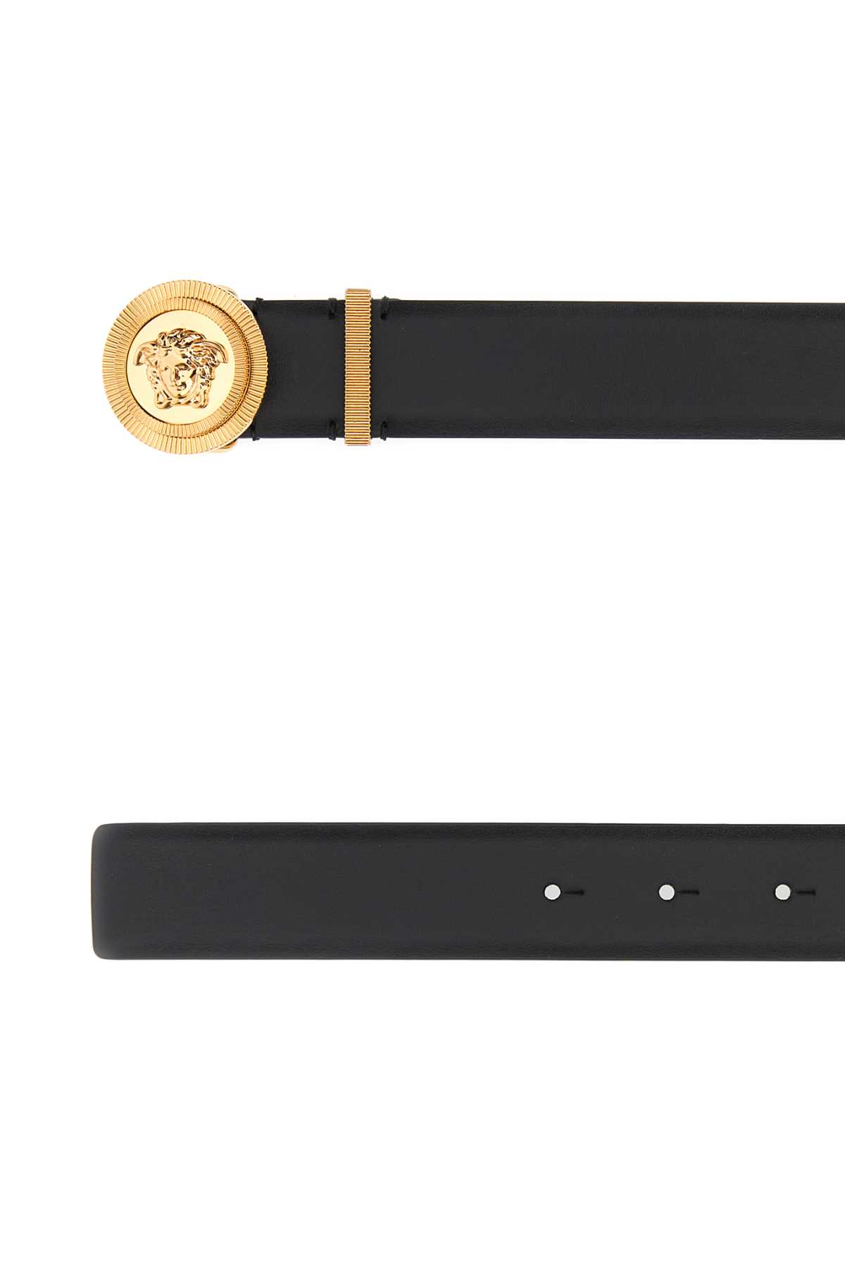 Shop Versace Black Leather Belt In 1b00v