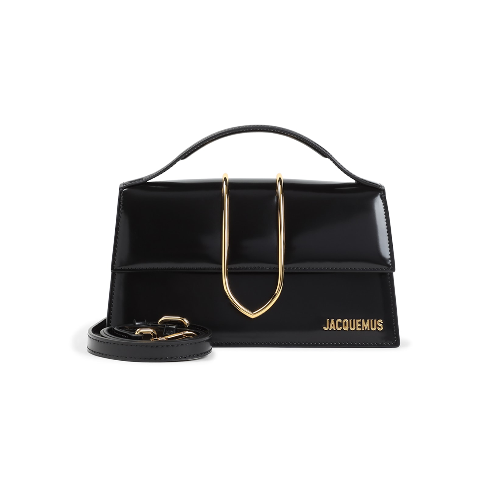 Jacquemus Le Grand Bambino Leather Shoulder Bag In Black