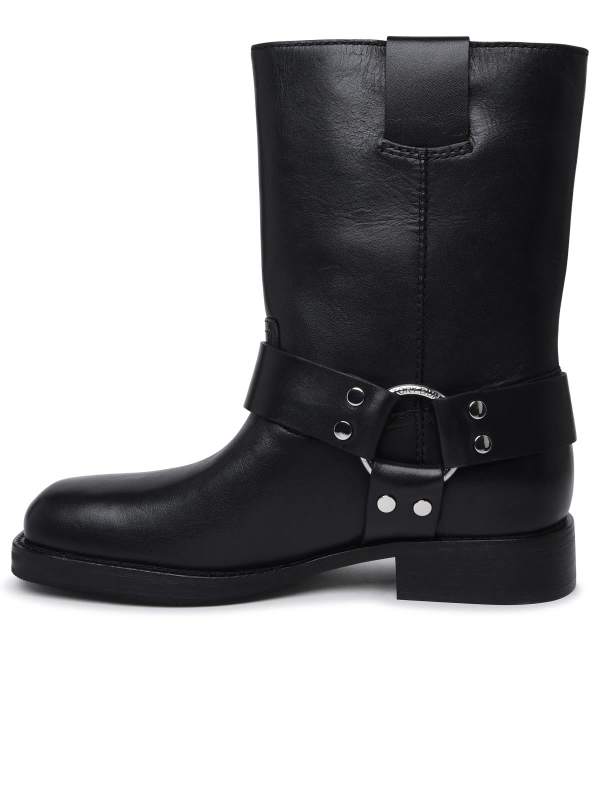 Shop Tory Burch Moto Black Leather Boots