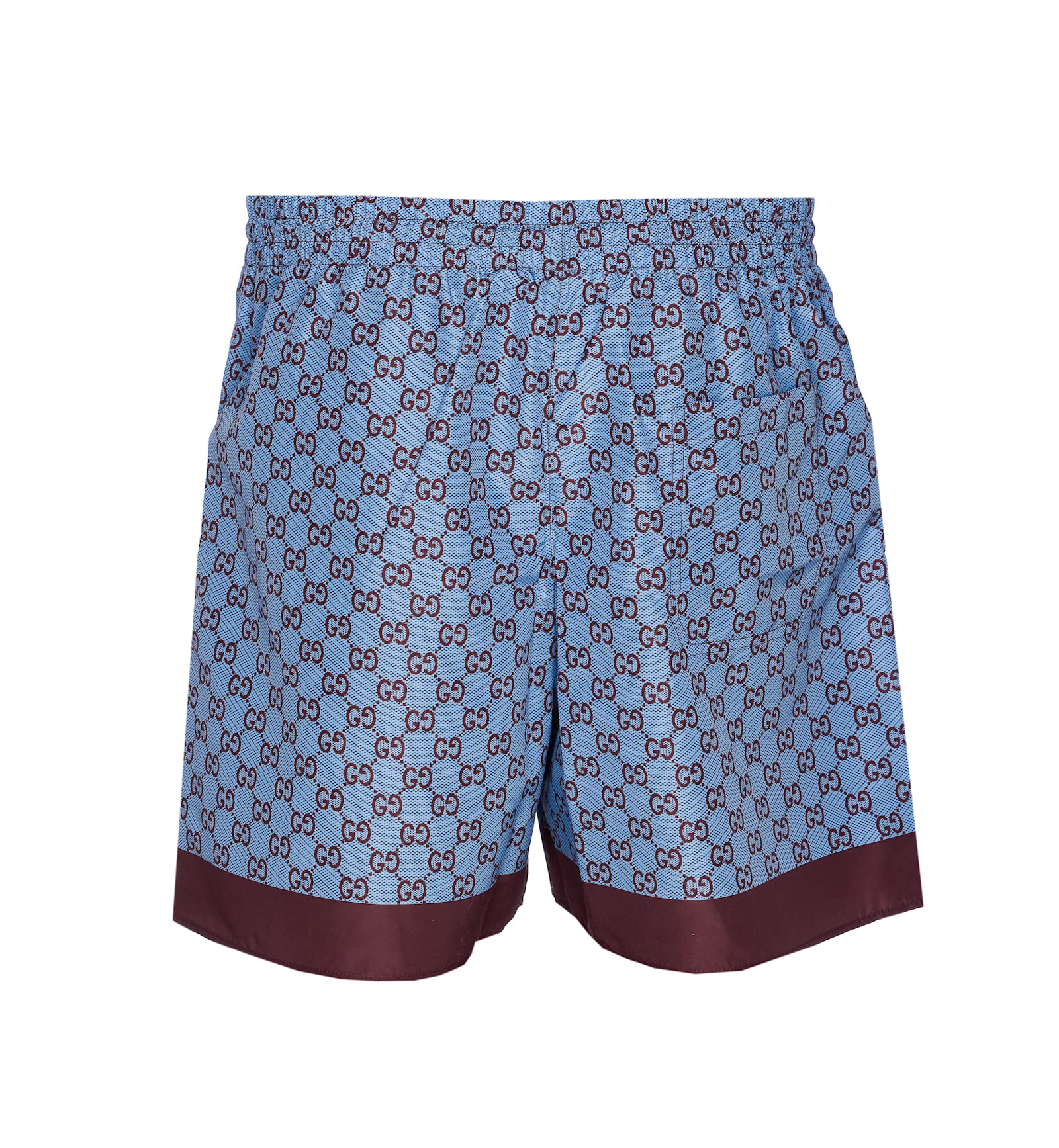 Gucci Printed Poplin Tech Swim Shorts In Blue