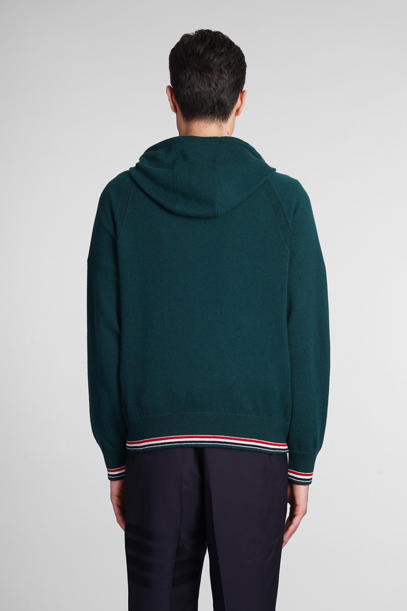 Thom Browne Cardigan In Green Cashmere In Green