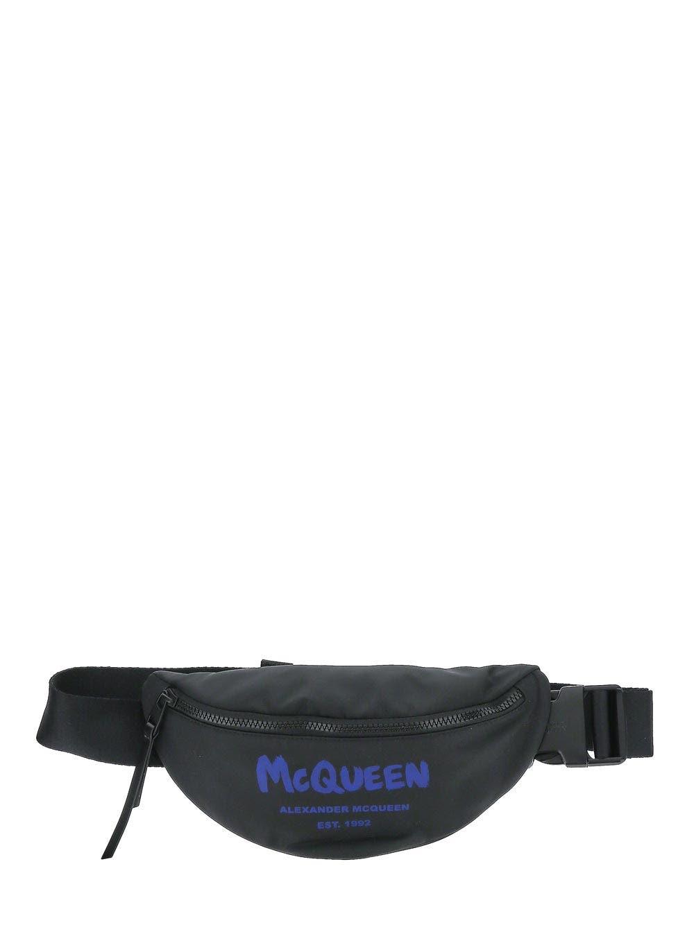 Alexander McQueen Black Graffiti Belt Bag