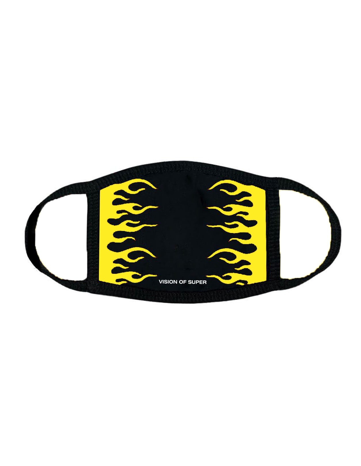 Vision of Super Black And Yellow Flames Face Mask