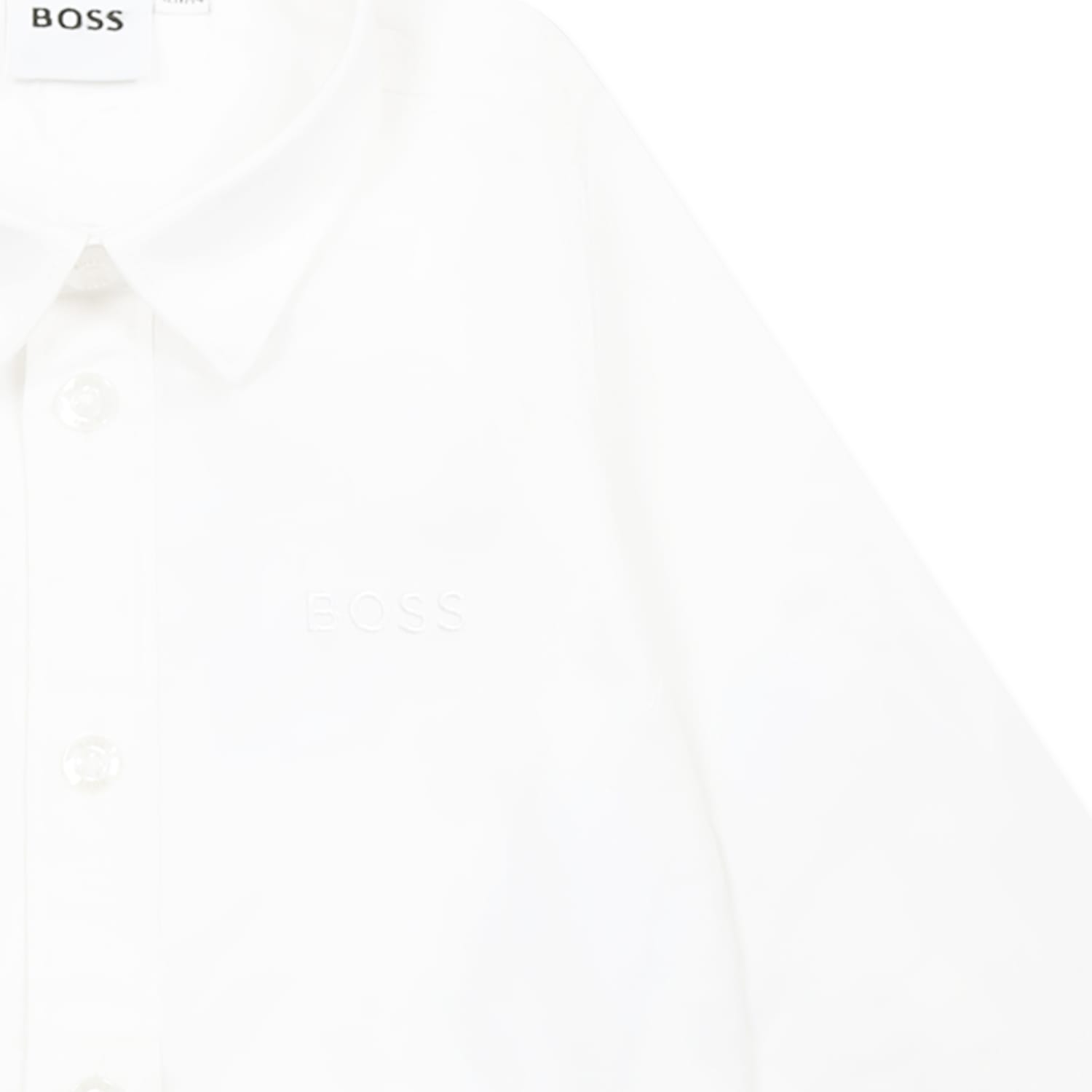 Hugo Boss White Shirt For Baby Boy With Logo In White