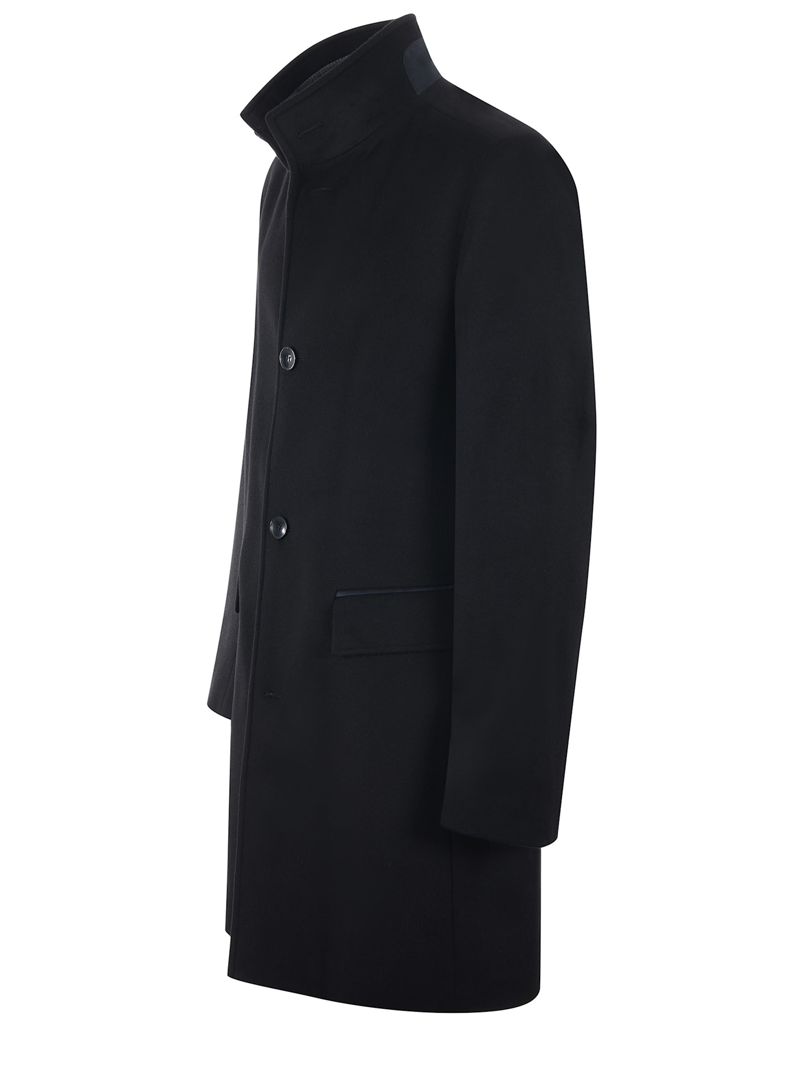 Shop Hugo Boss Boss Coat In Wool And Cashmere In Black