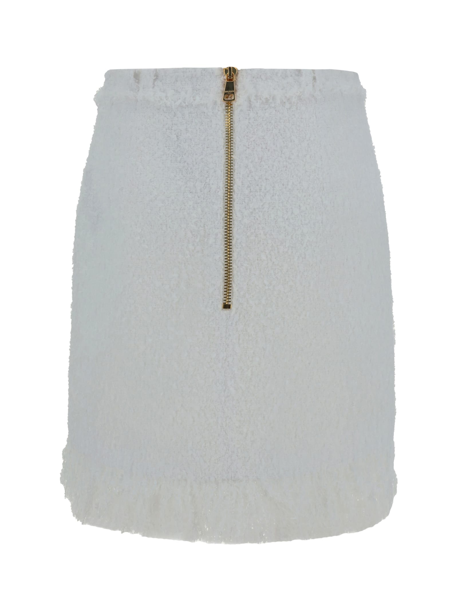 Shop Balmain Mini Skirt In White