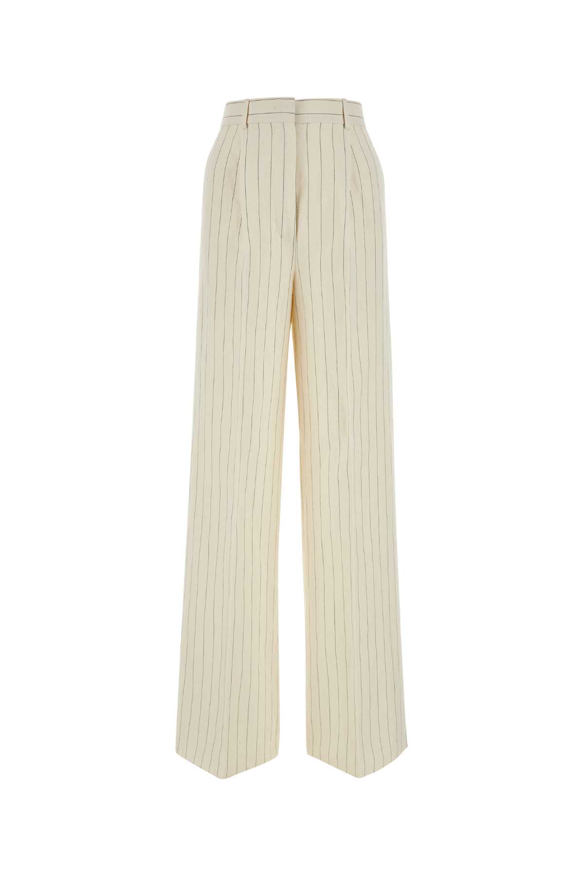 Embroidered Linen Blend Giuliva Wide-leg Pant