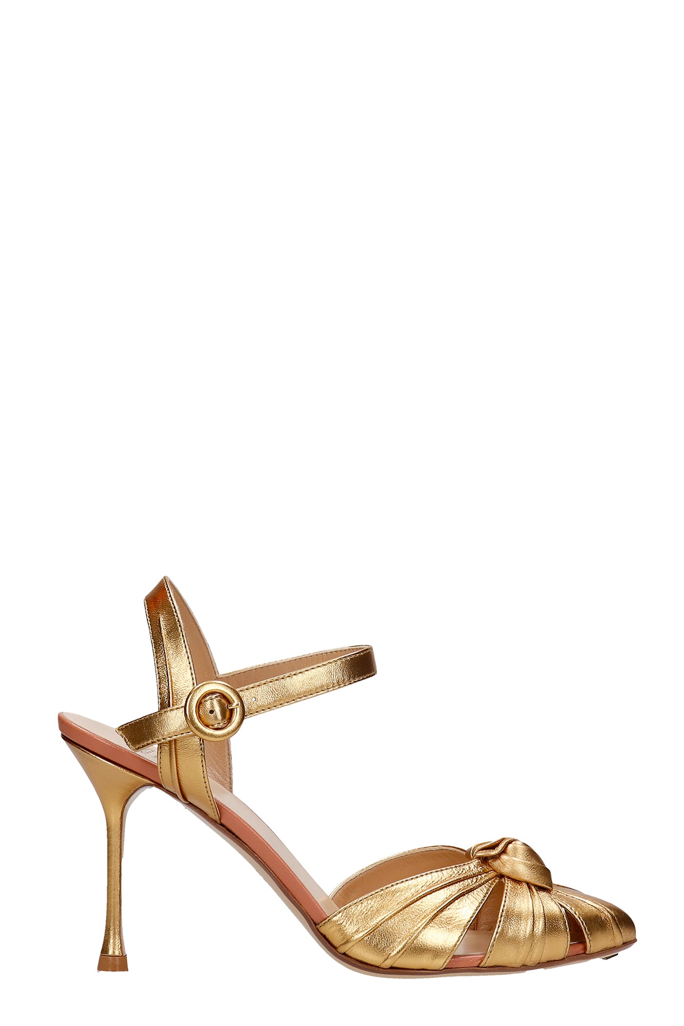 Buy Francesco Russo Sandals In Gold Leather online, shop Francesco Russo shoes with free shipping