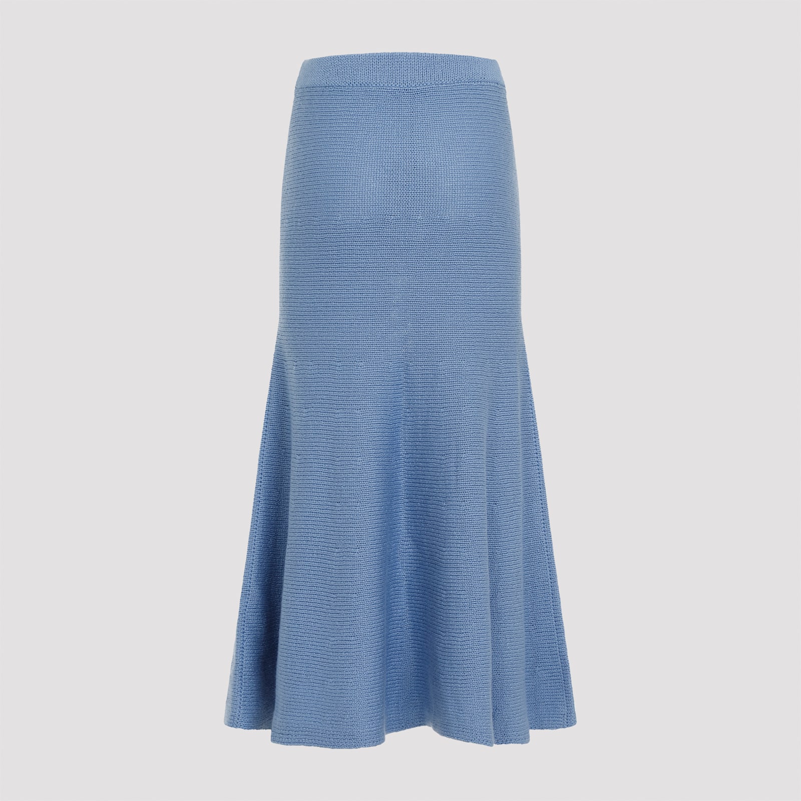 Shop Gabriela Hearst Manni Midi Skirt In Ldb Light Blue Denim