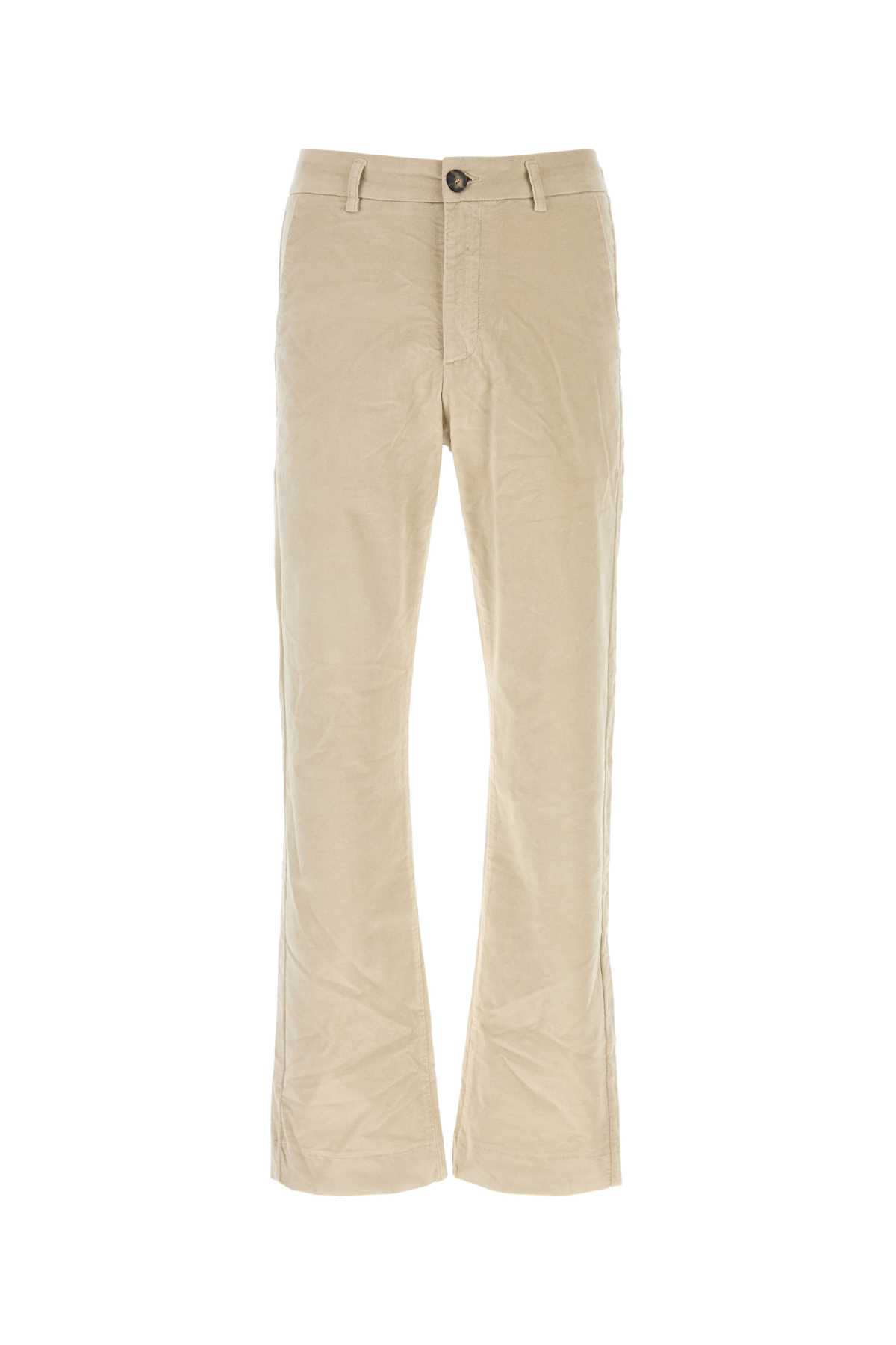 Gimaguas Velvet Rene Trousers Pockets Belt Loops In Neutral
