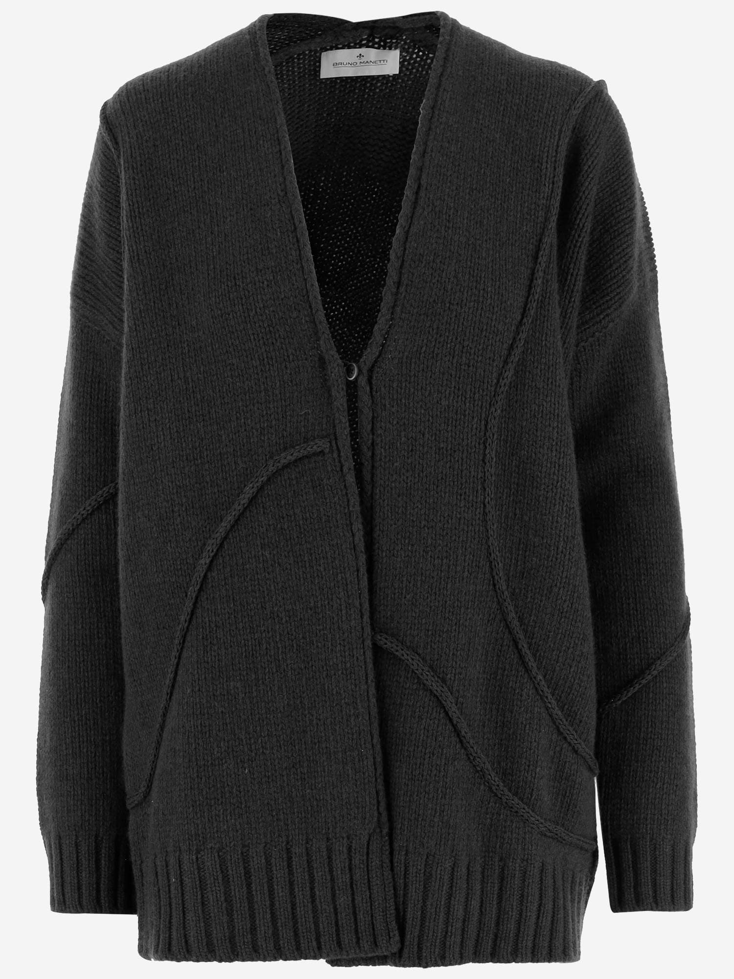 Bruno Manetti Wool Blend Jacket In Black