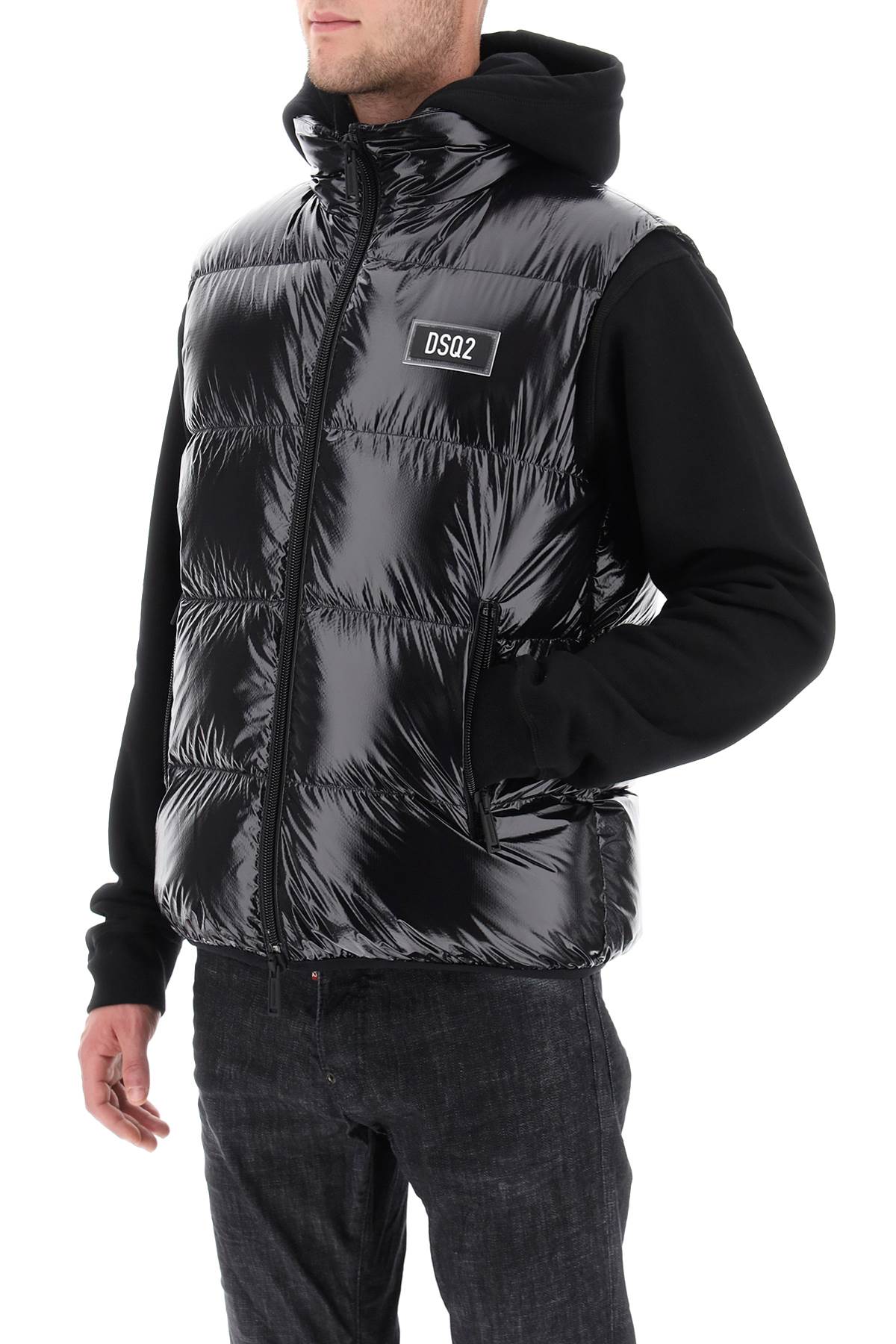 Shop Dsquared2 Quilted Down Vest In Black