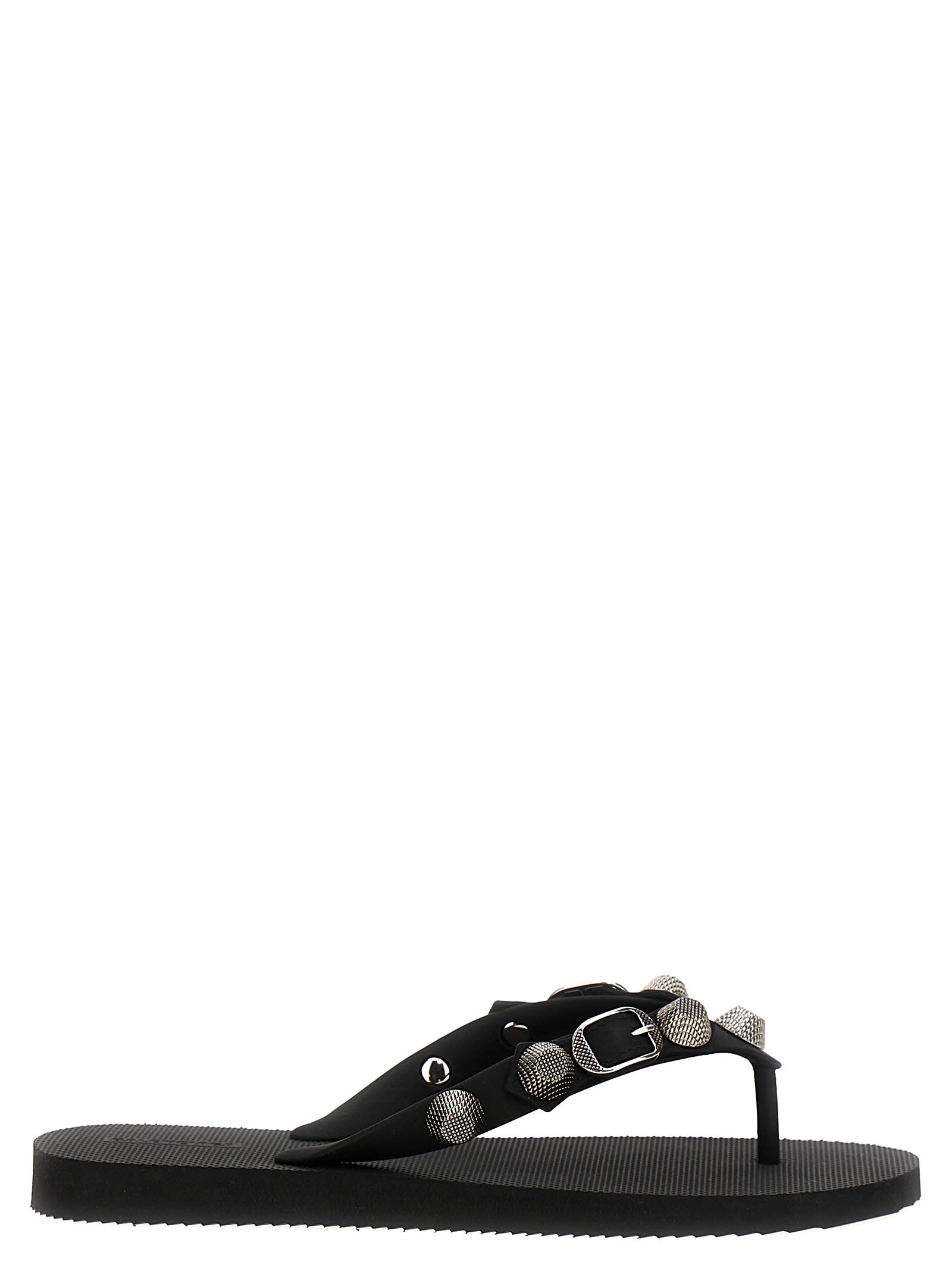 Shop Balenciaga Holiday Capsule Cagole Thong Sandals In Black