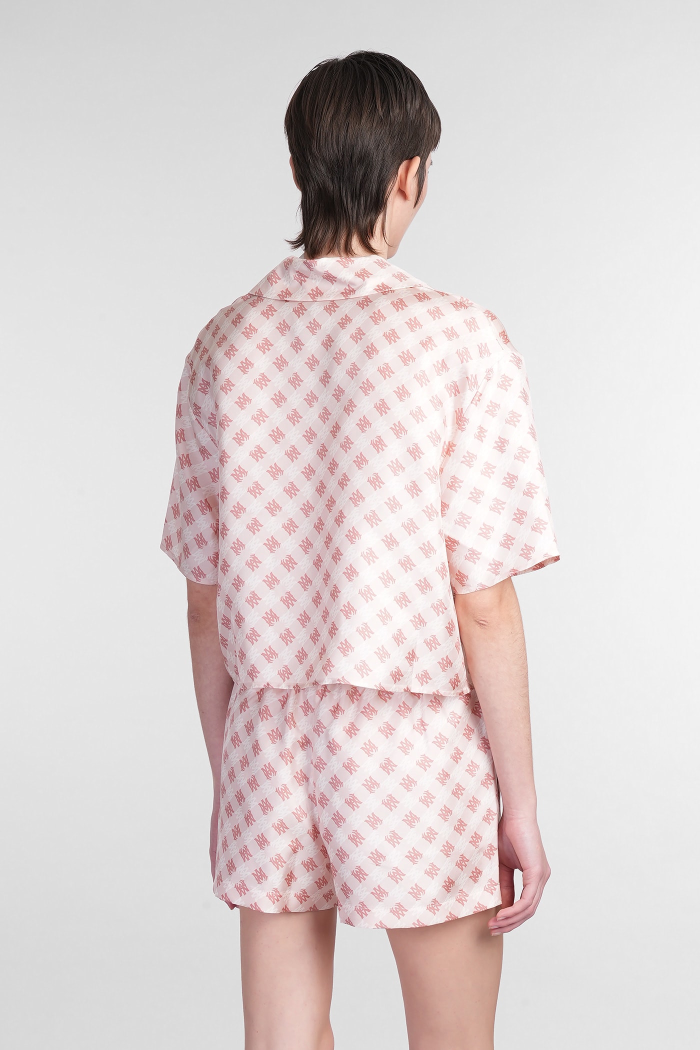 Amiri Shirt In Rose-pink Silk In Rose-pink