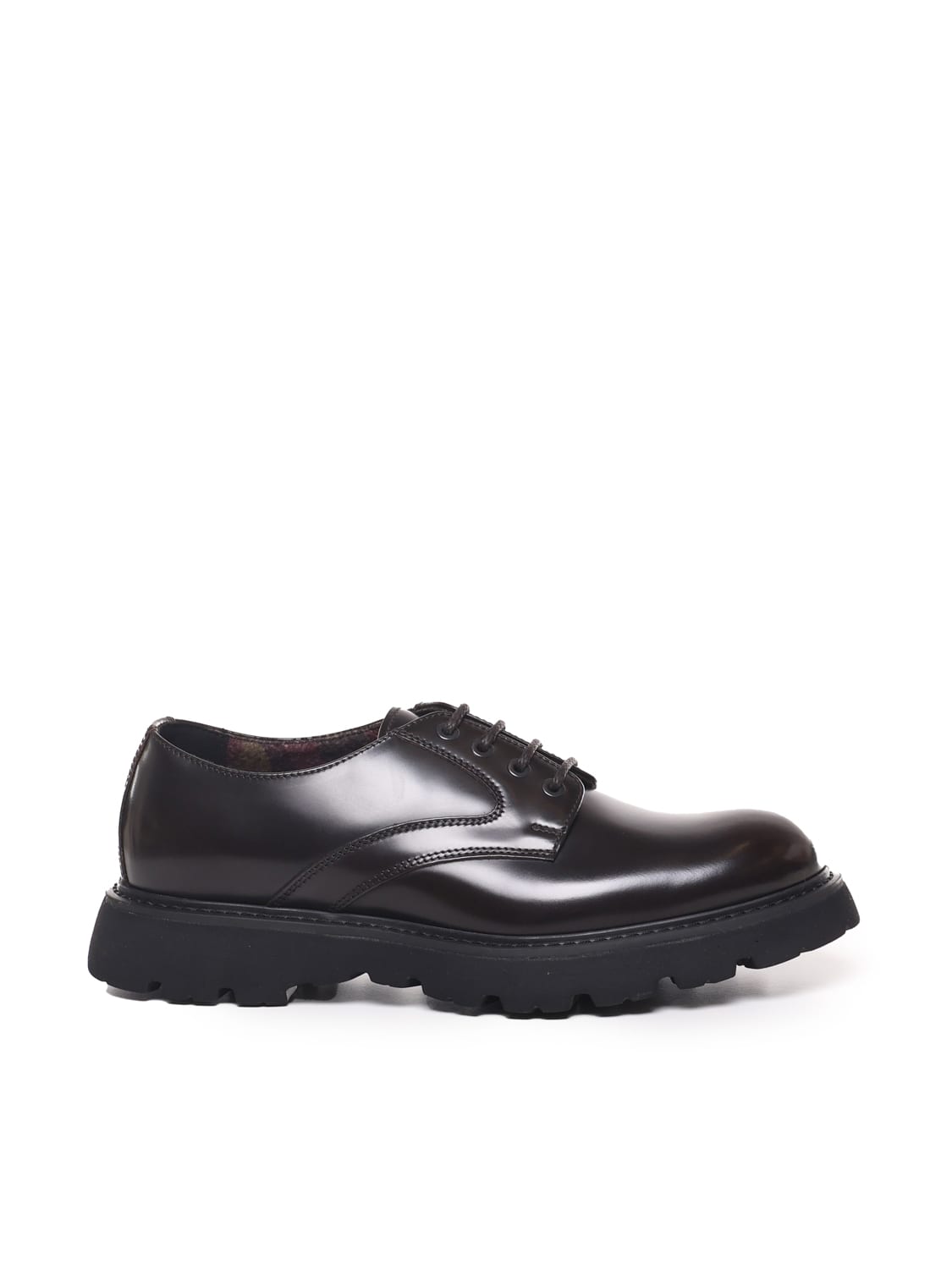 Shop Doucal's Black Leather Lace-up Shoes With Laces In Ebony