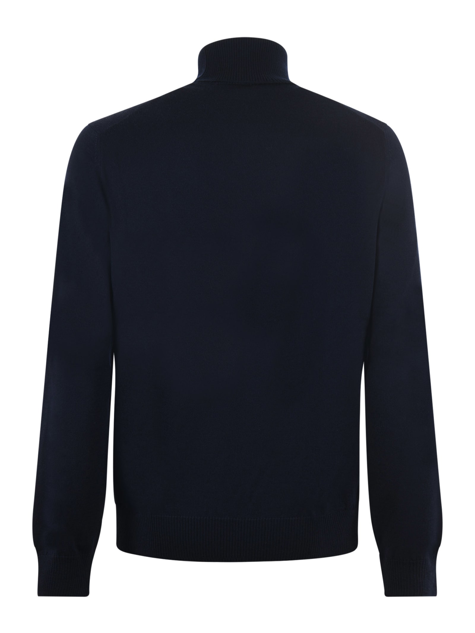 Fay Wool Turtleneck In Blu Scuro