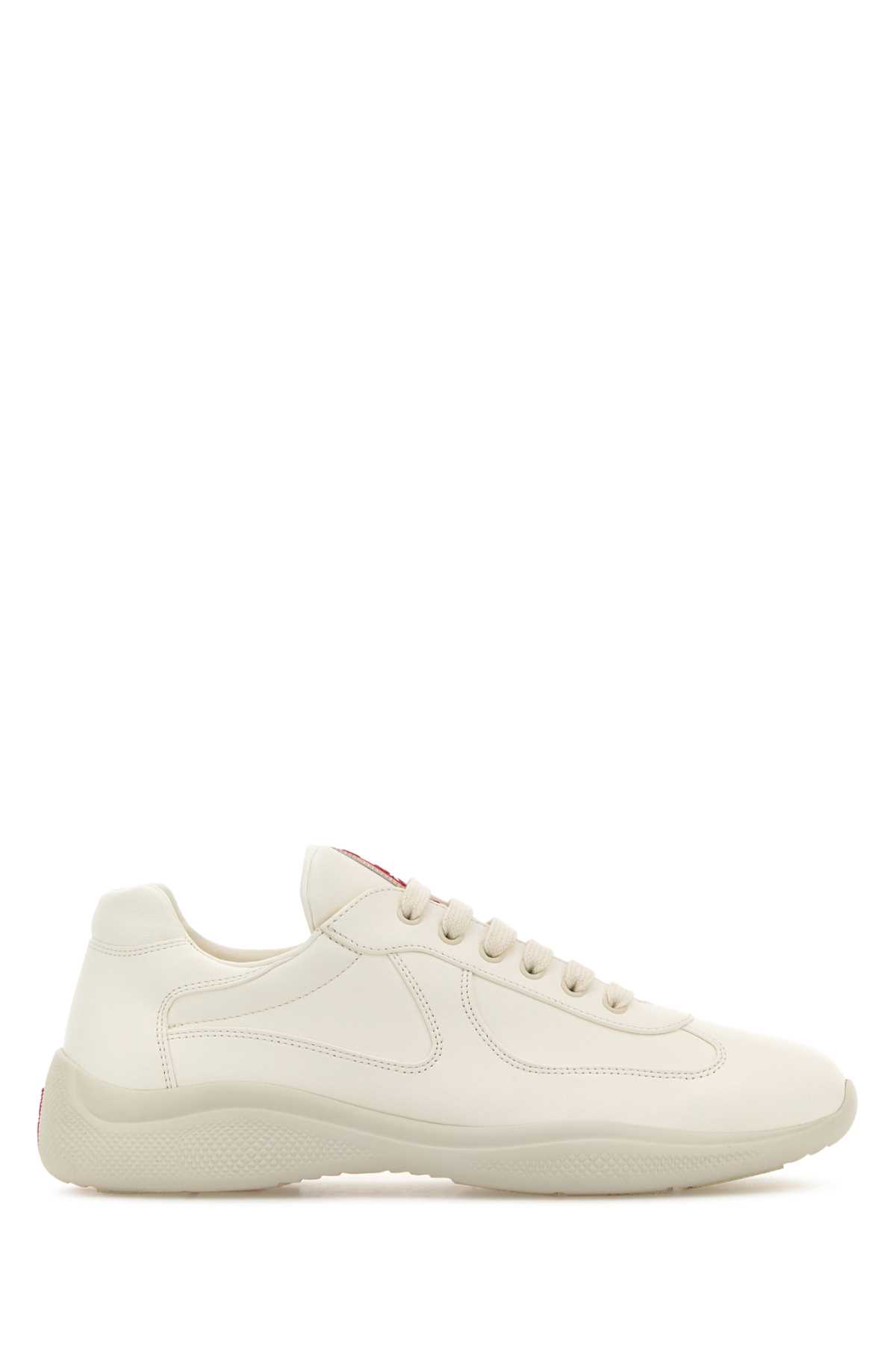 PRADA IVORY NAPPA LEATHER SNEAKERS