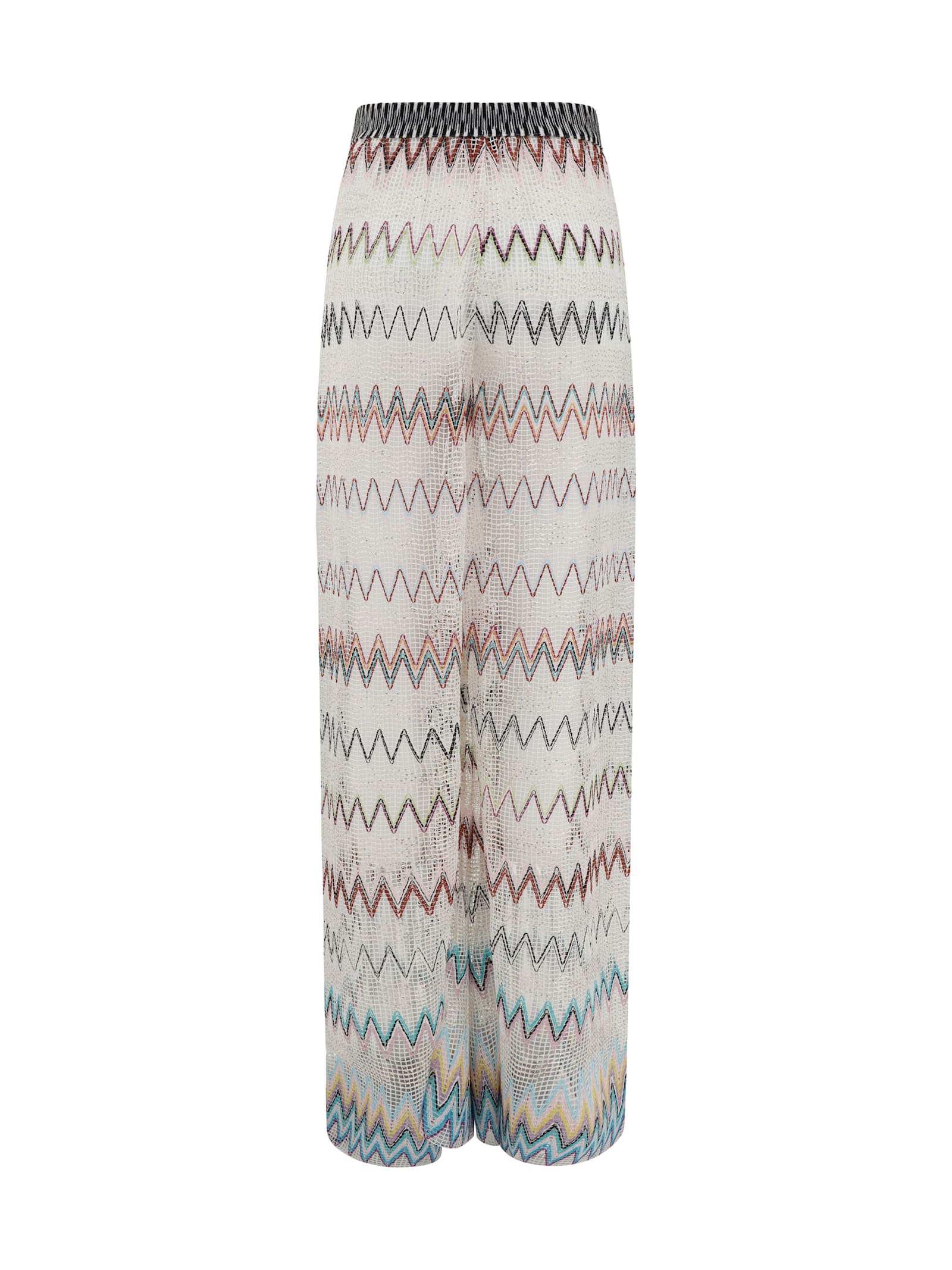 Missoni Mesh Pants With Zig Zag Pattern In Multicolor