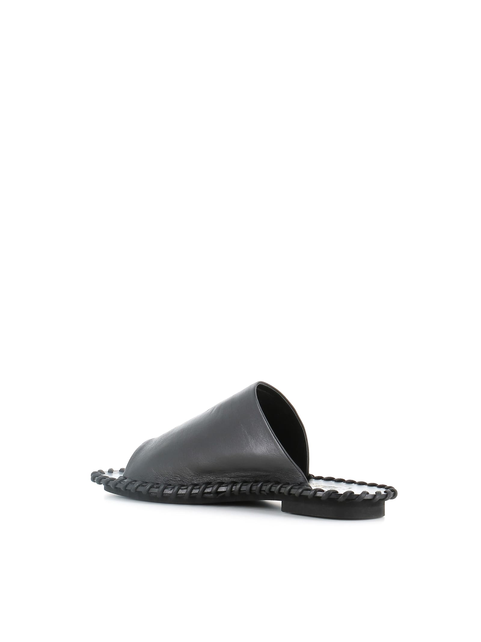 Alexander Hotto Whipstitch-trim Sandals In Black