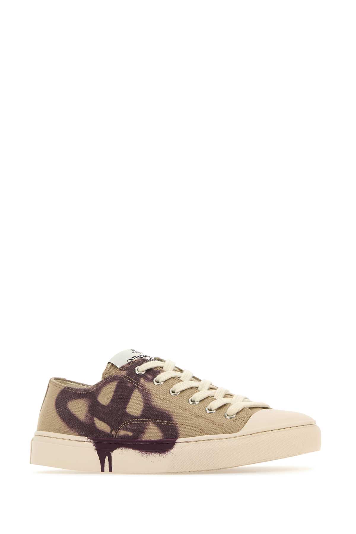 VIVIENNE WESTWOOD CAPPUCCINO CANVAS PLIMSOLL LOW TOP 2.0 SNEAKERS