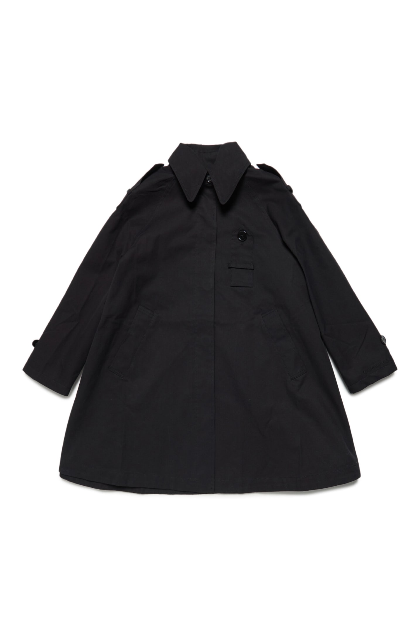 MM6 MAISON MARGIELA MM6J40U JACKET MAISON MARGIELA BLACK CAR COAT IN TWILL