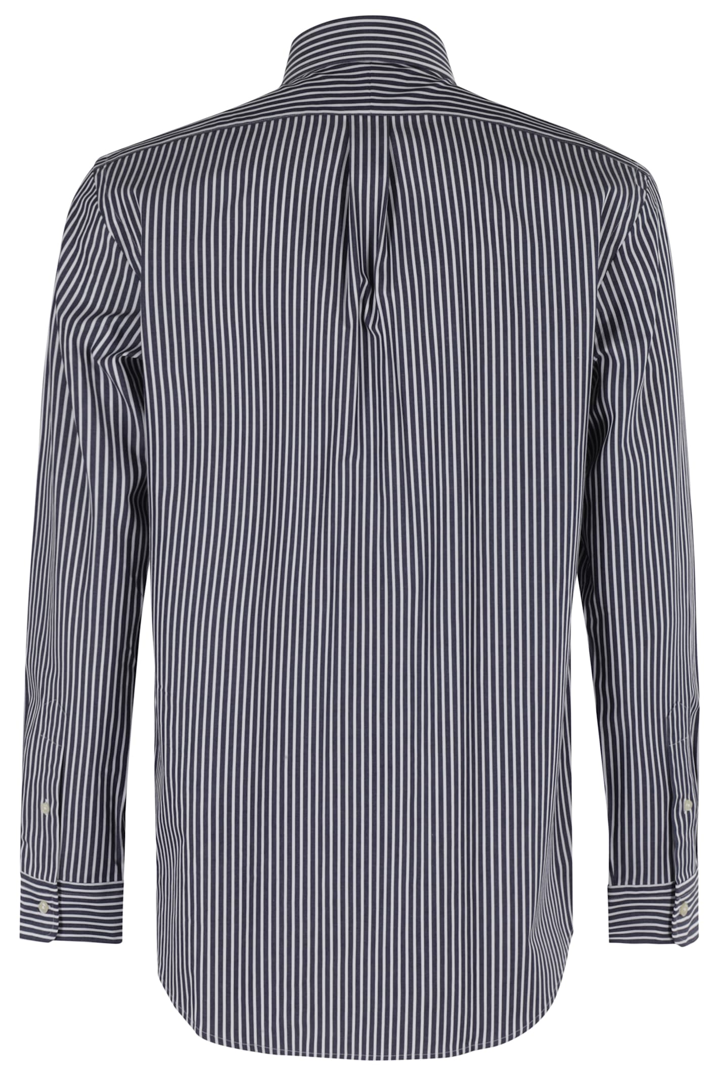 Polo Ralph Lauren Striped Pattern Button-down Collar Long Sleeves In Gray